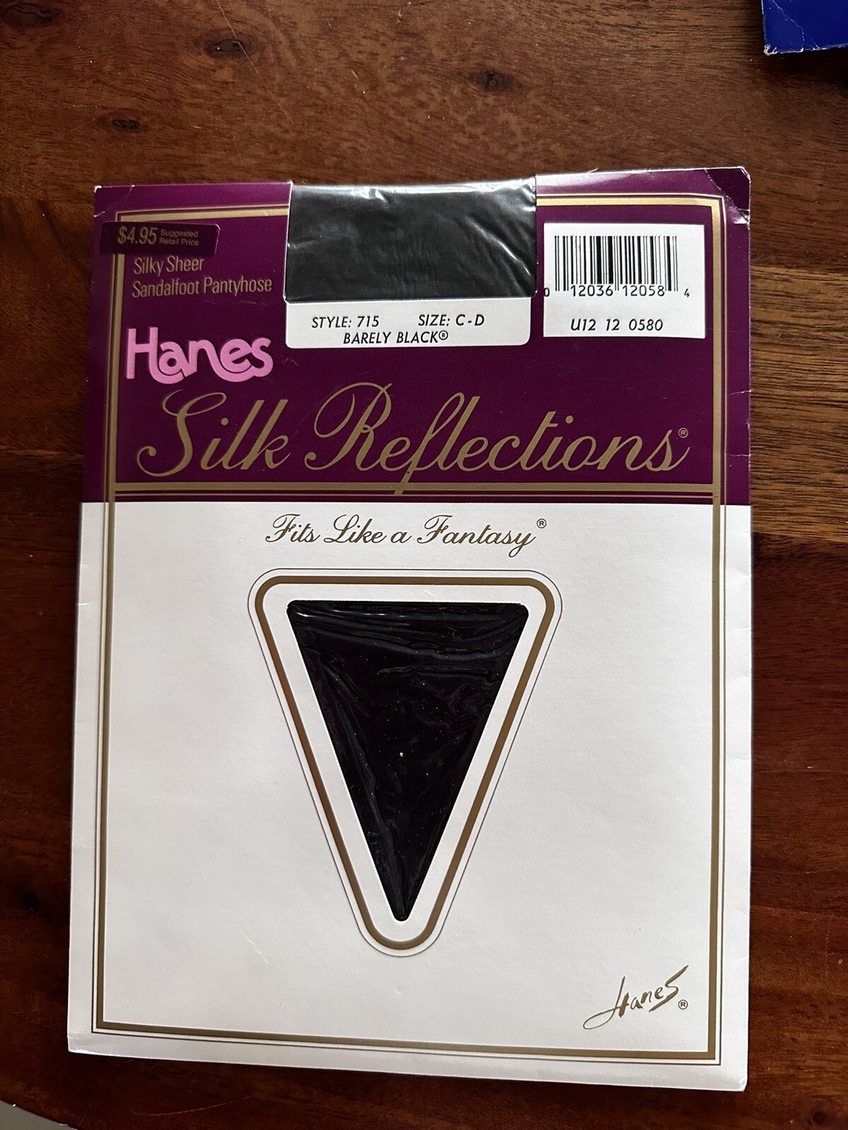 Hanes Silk Reflections Sheer Reinforced Pantyhose Vintage 1989 NOS Black CD