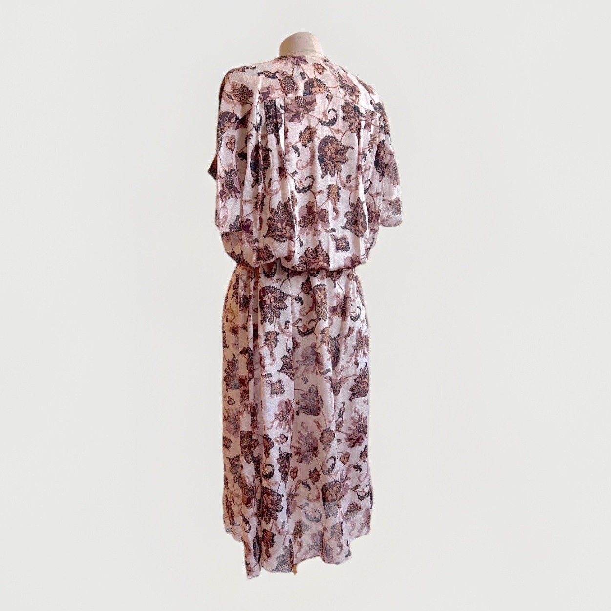Vintage Judith Ann for Heiser-Egan Vintage Sheer India Silk Dress sz S M 1970s