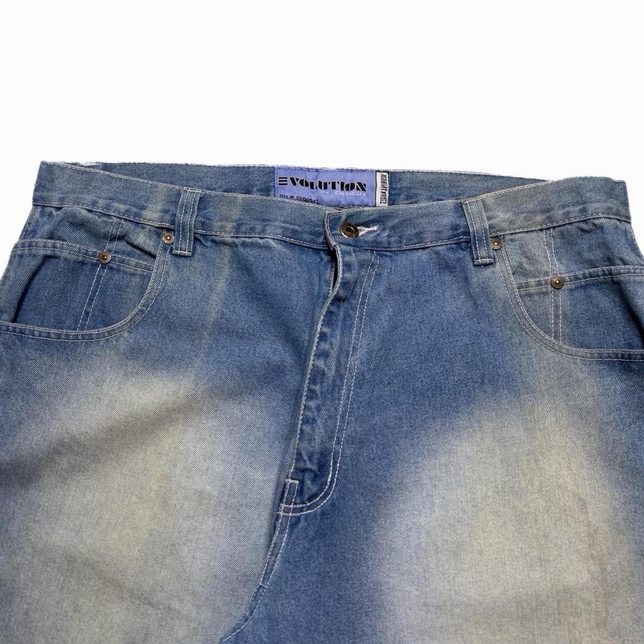 Vintage Y2K 2000s Evolution In Design Light Wash Baggy Jean Shorts Size 40