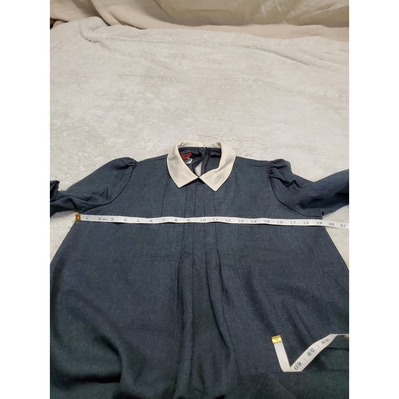 Vintage Gray Collared Maternity Dress 6 Maternal, Modest, Mature Retro Classic
