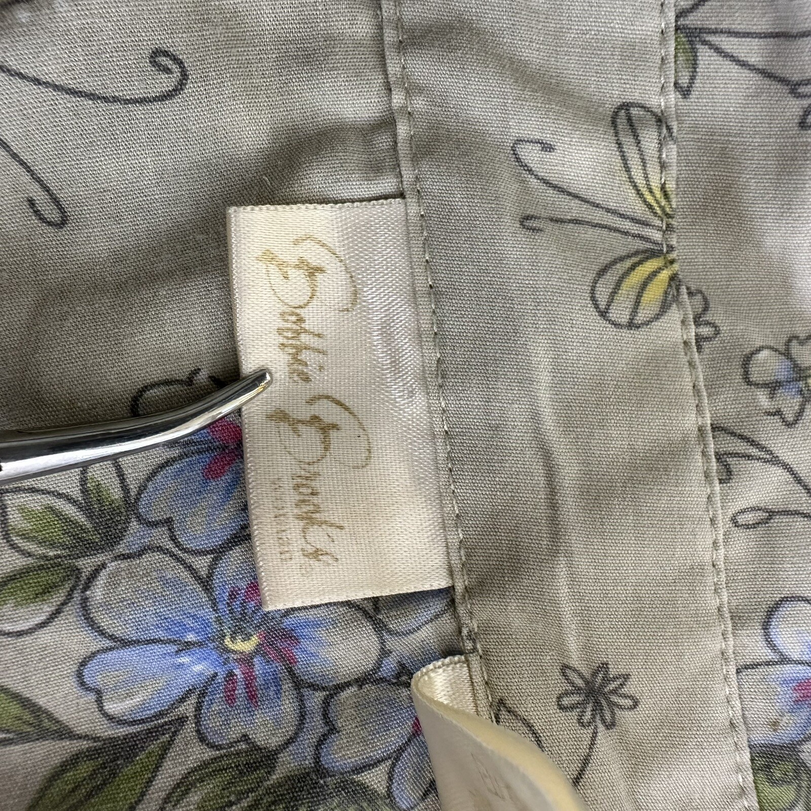 Bobbie Brooks Vintage Button Up Top 22W 24W Tan Floral Butterfly Grandma Granny