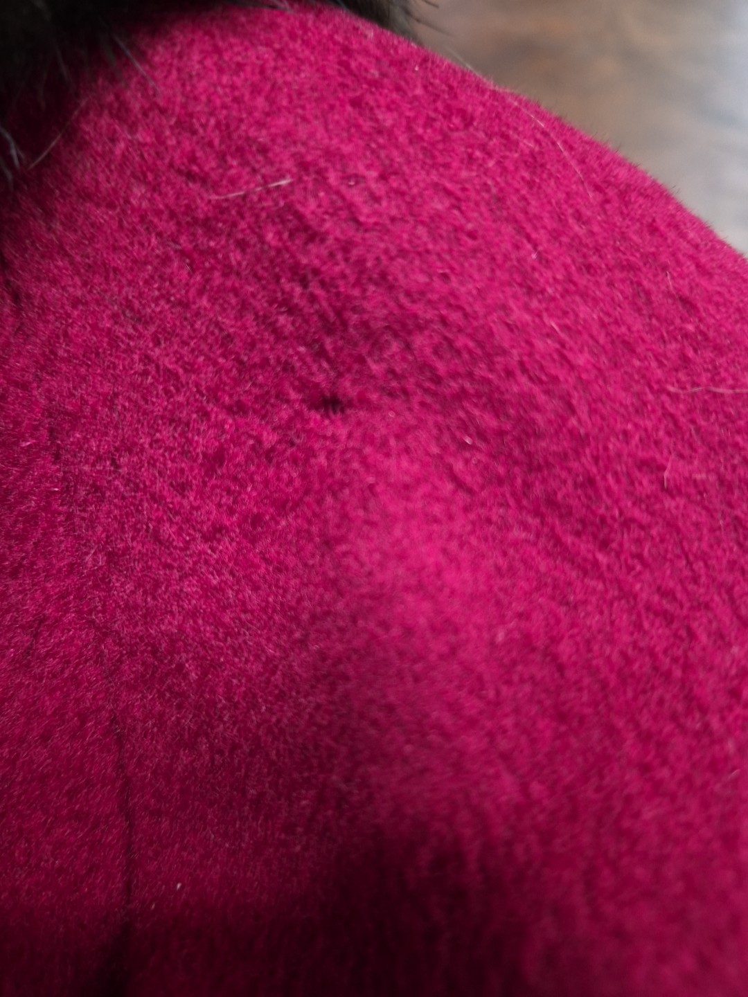 Vtg Forstmann 100% Wool Fur Collar Red Coat Womens No Size Tag Measure READ