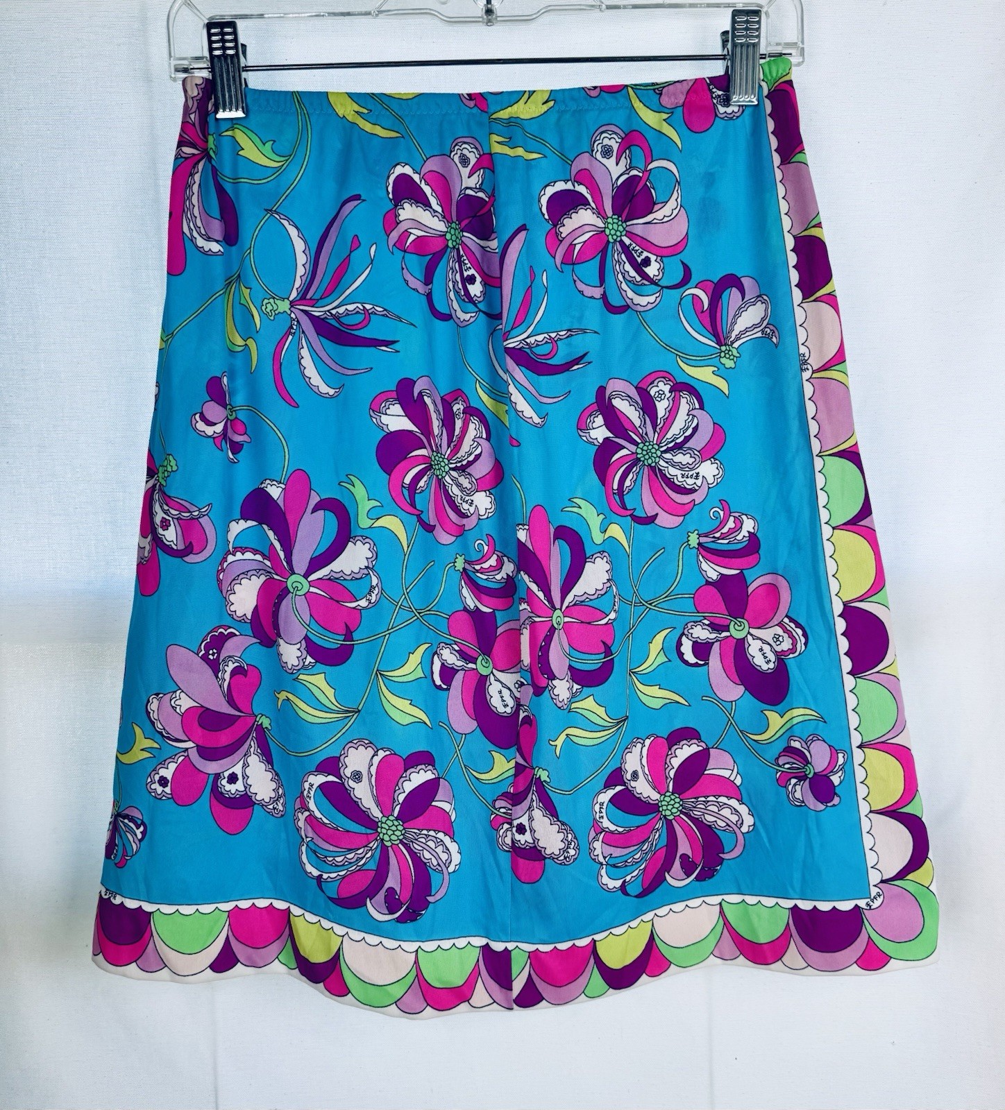 Emilio Pucci for Formfit Rogers Vintage 1960s Multi Color mini Slip skirt Size M