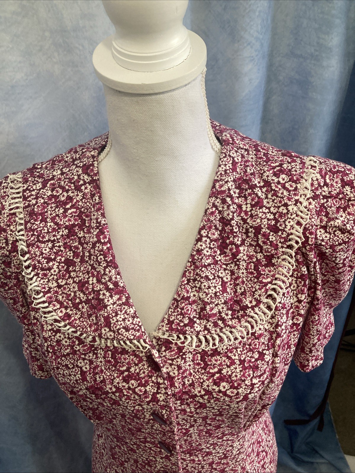 Vtg 80s Tabby of California Floral Button Down Midi Dress 12P EUC Cottagecore