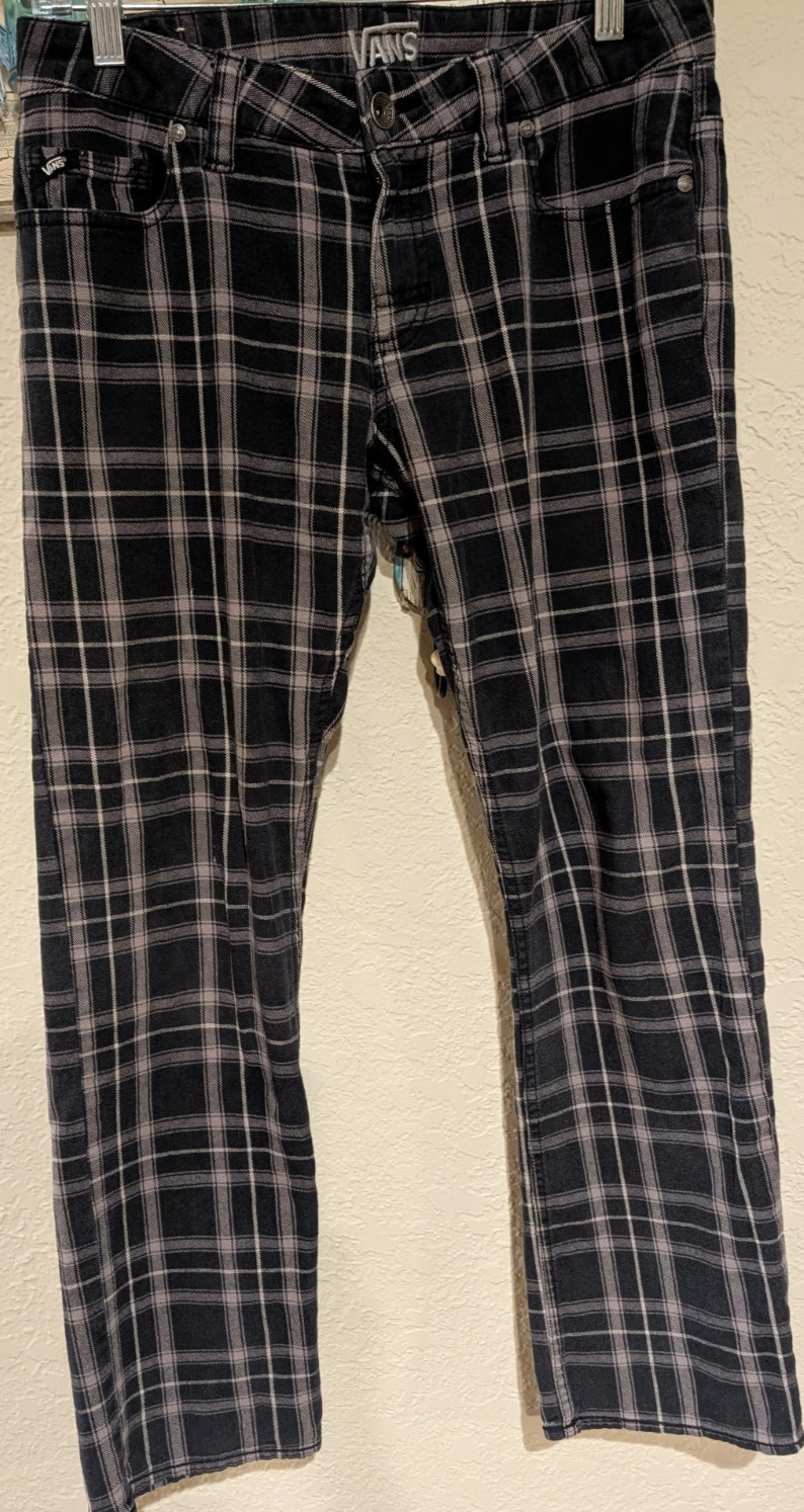 VANS plaid Low-rise Flattering Pants/Jeans retro classic super cute! womens