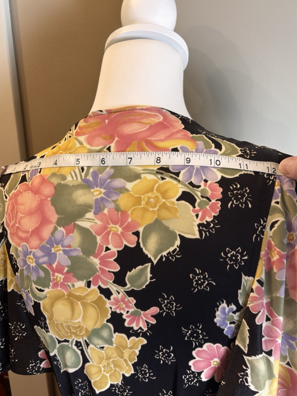 VTG Union Made 70s Boho Floral Flutter Sleeve Cottagecore Maxi Dress Size 13