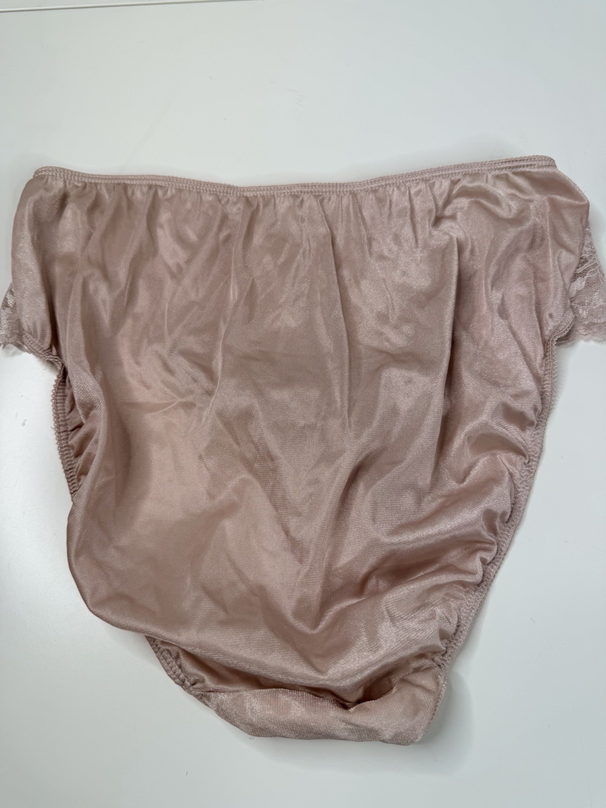 Vintage Maidenform Hi-Leg Panites Sz 7 mauve Nylon Lace Brief NWOT sexy