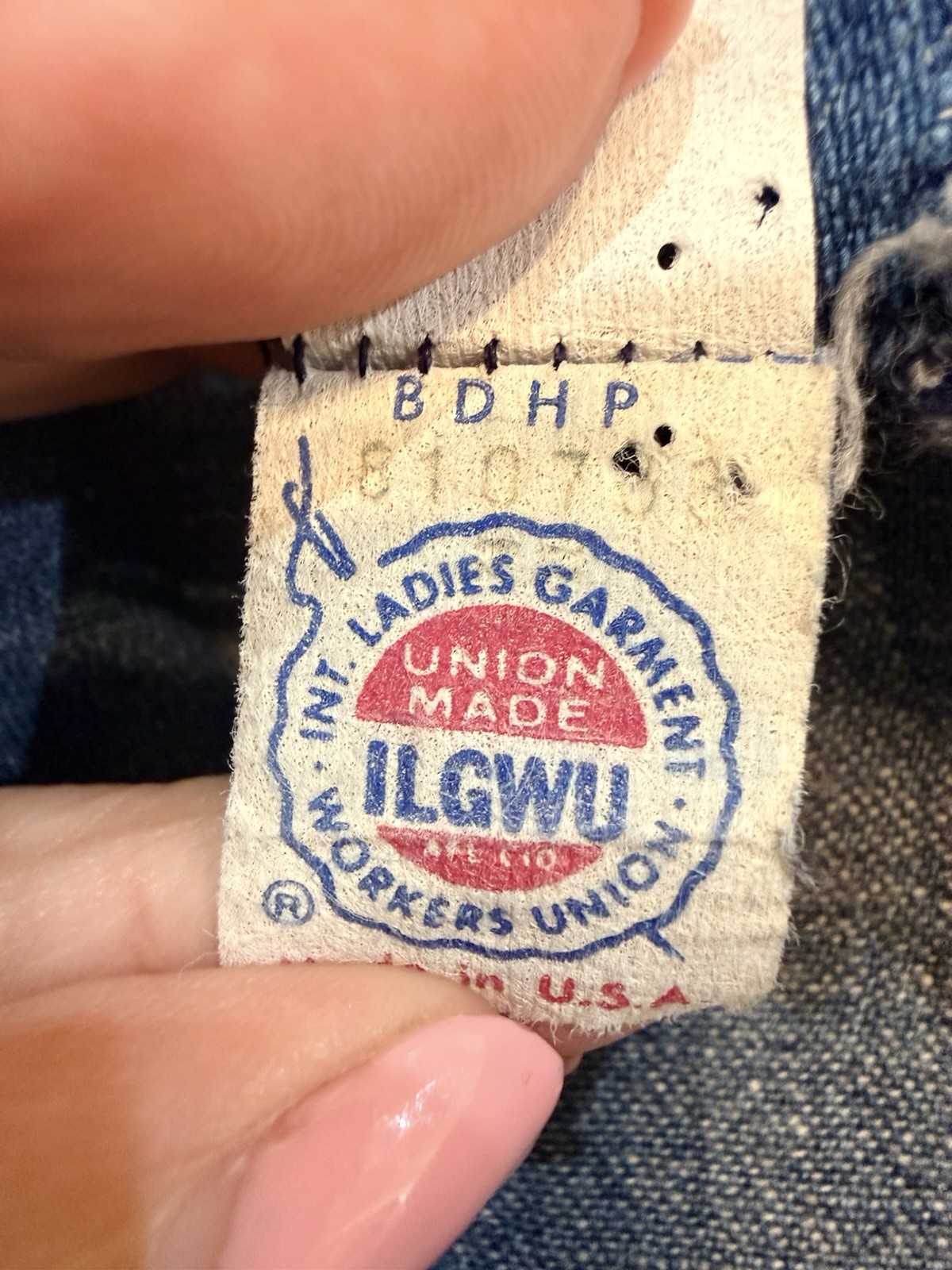 Union Made 1970s Vintage Tailored Denim Jacket Blue/White Regular Size 5