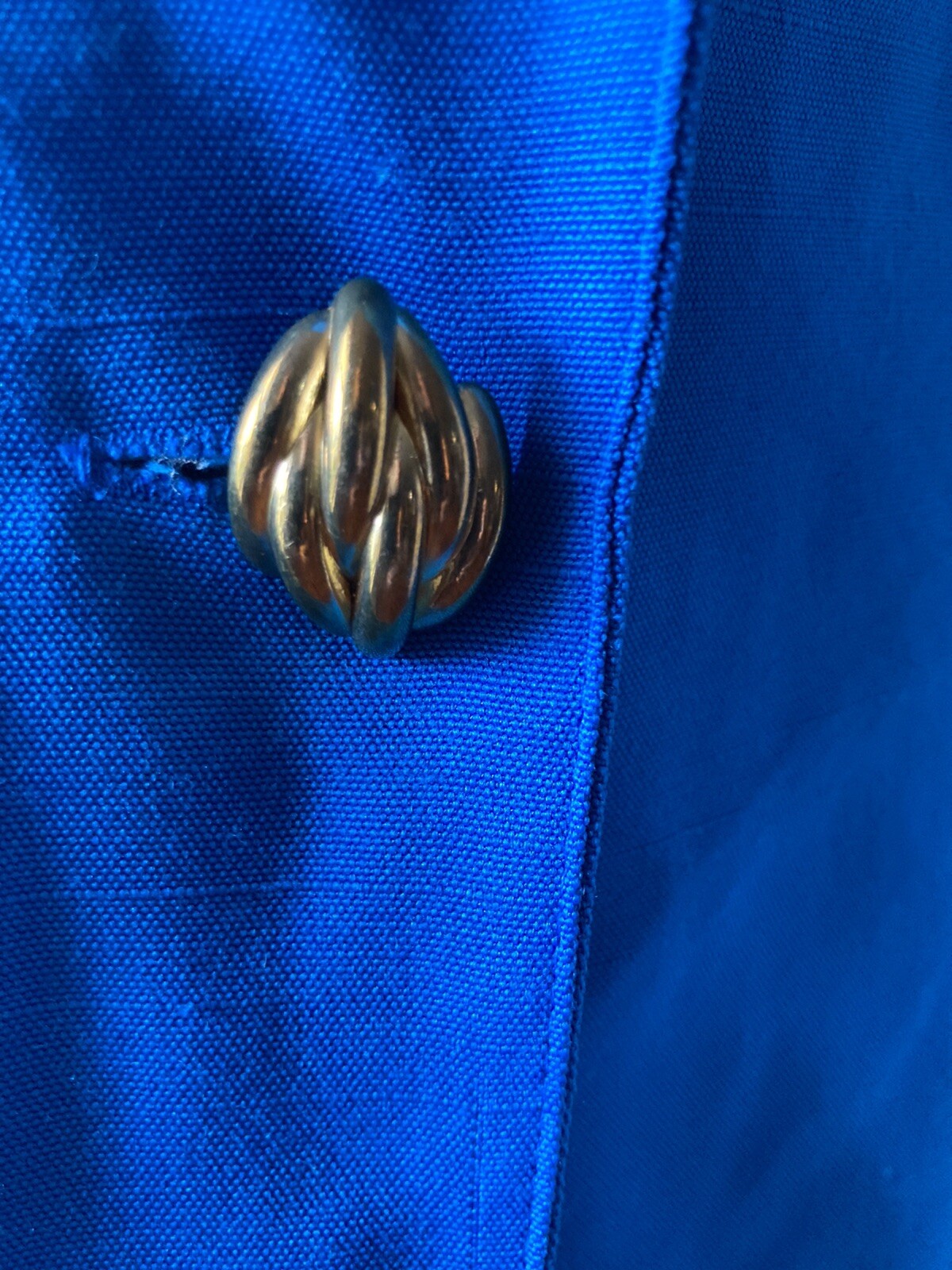 16 Blue Blazer Classic 80s Rayon jacket 1-button Notched collar blazer pockets