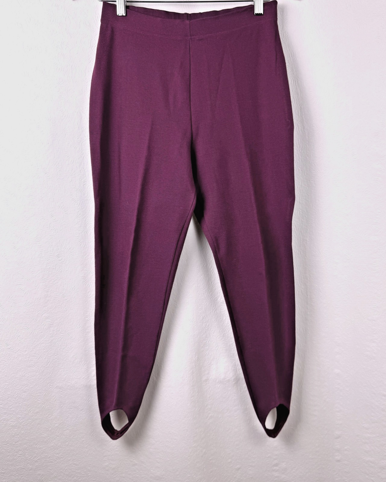 Vintage 80s High Waist Burgundy Stirrup Pants Cotz Inc Sz M Rayon/Nylon/Lycra