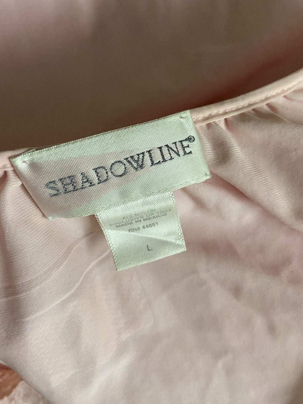 Vintage Rose Shadowline X Silky Soft Nylon Nightgown Negligee Gown Inset Lace L
