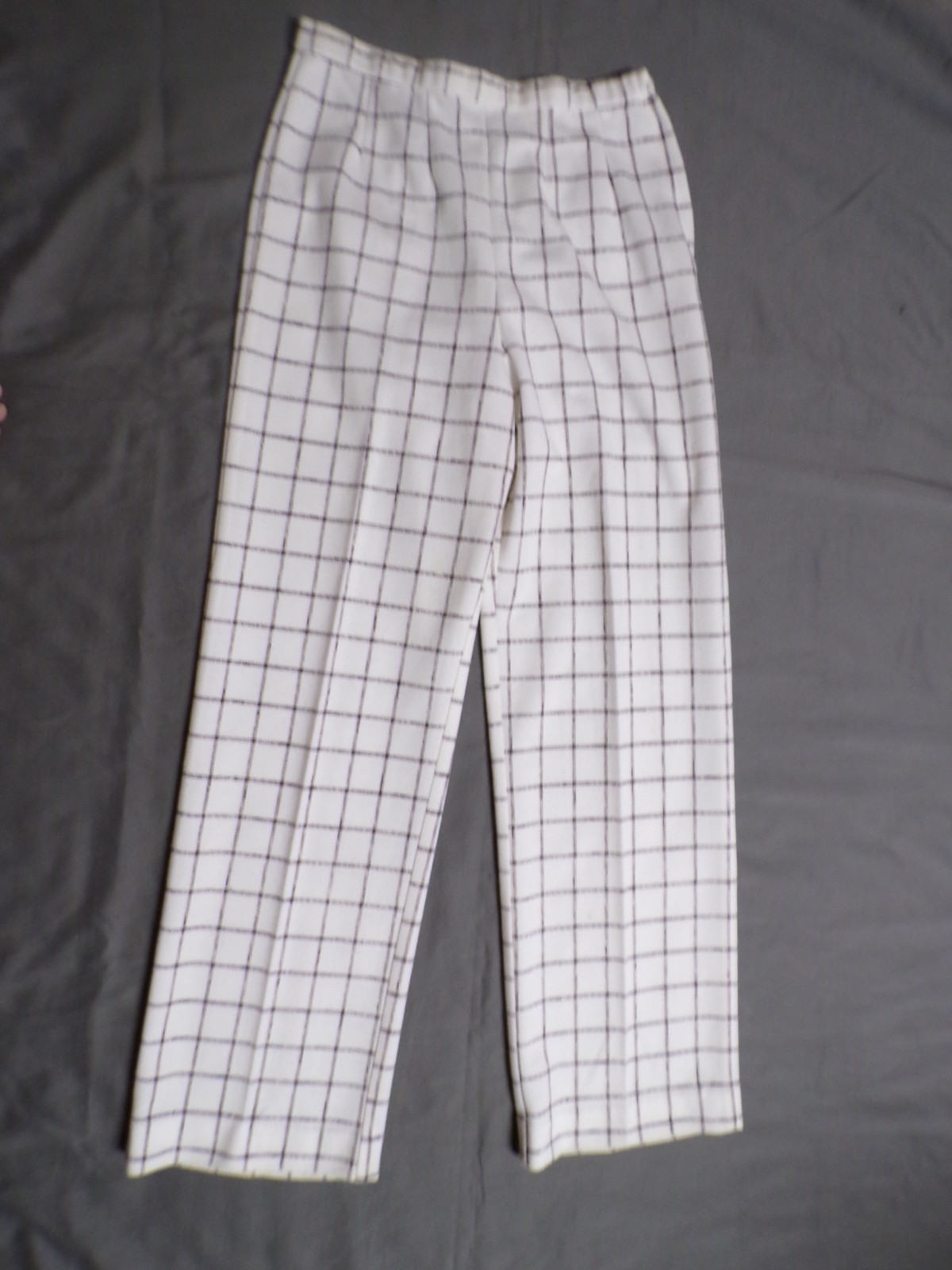 Vintage WILROY Poly Blend White with Brown Pants Slacks Waist 30&Prime;