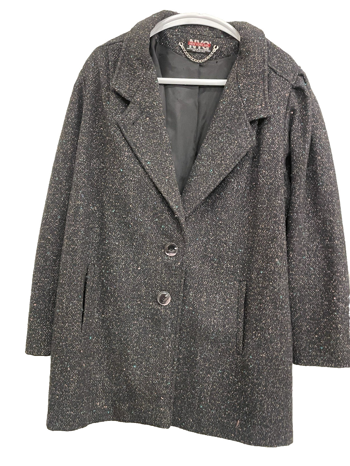 VTG Women&rsquo;s ILGWU Union Made Coat NYG New York Girl Gray Peacoat USA Winter