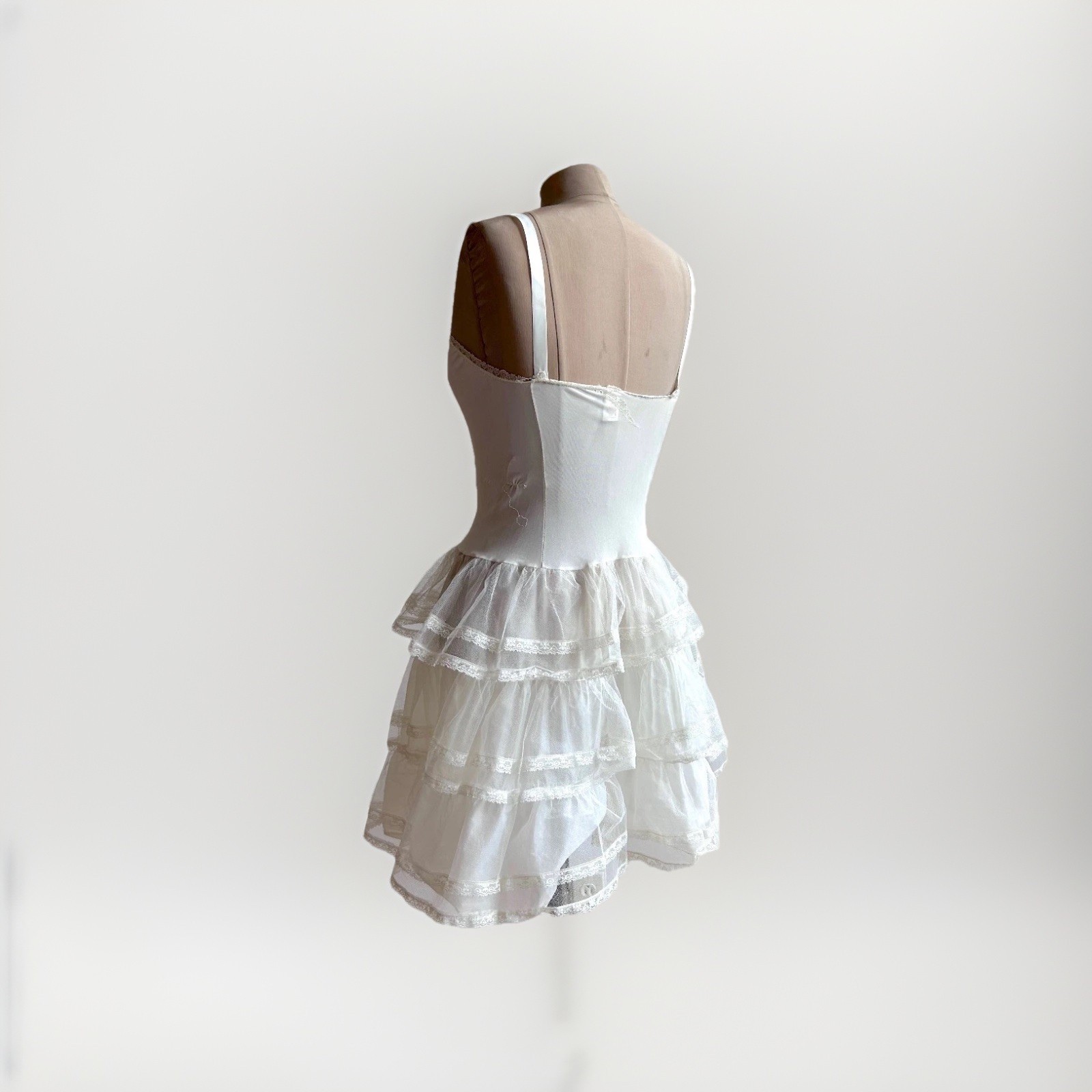 Vintage 1950s Petticoat Full Slip Underskirt Tulle Pouf Skirt sz S Maisel Era