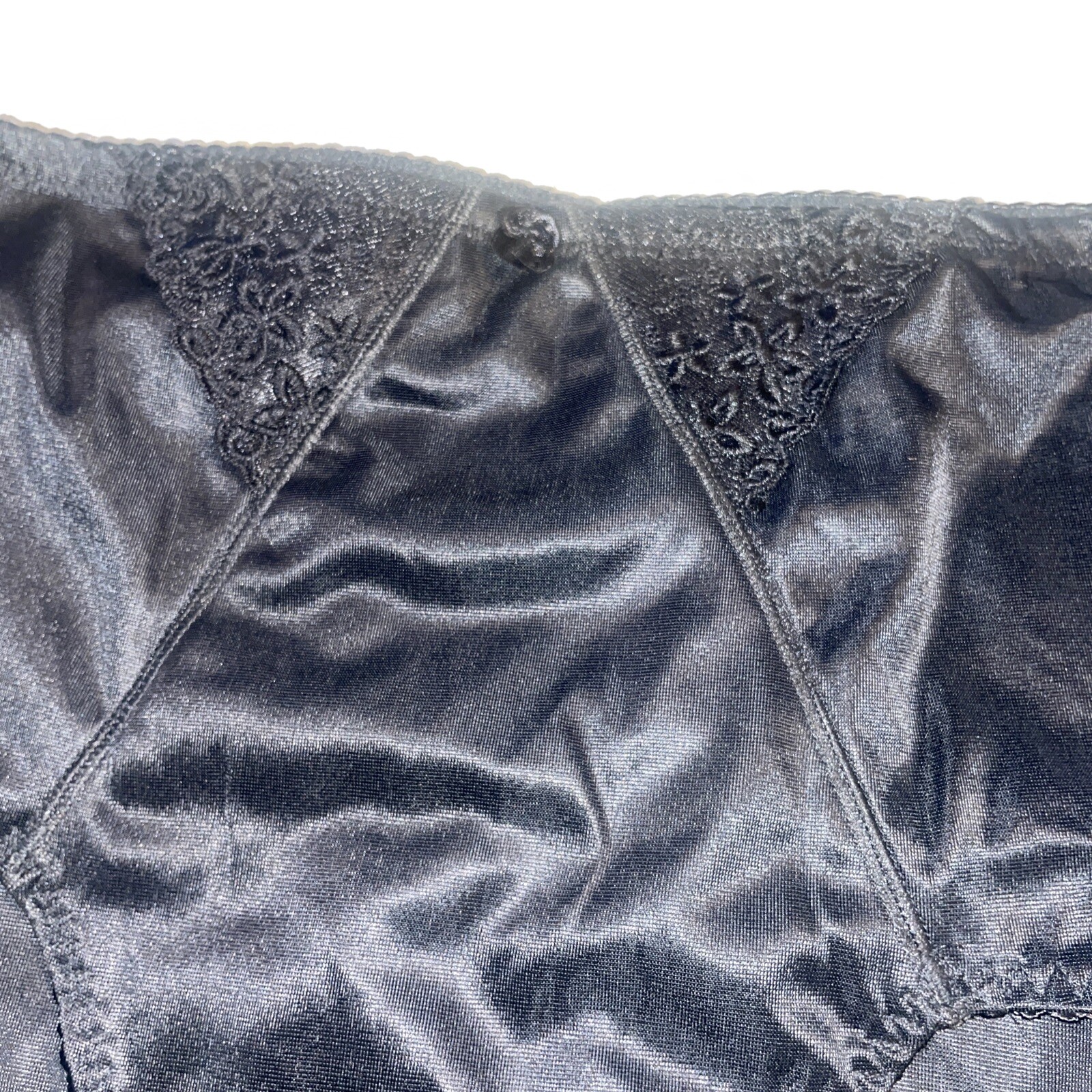 Black Shaper VINTAGE panties Polyester spandex Black Lace trim sides NWOT ￼XL