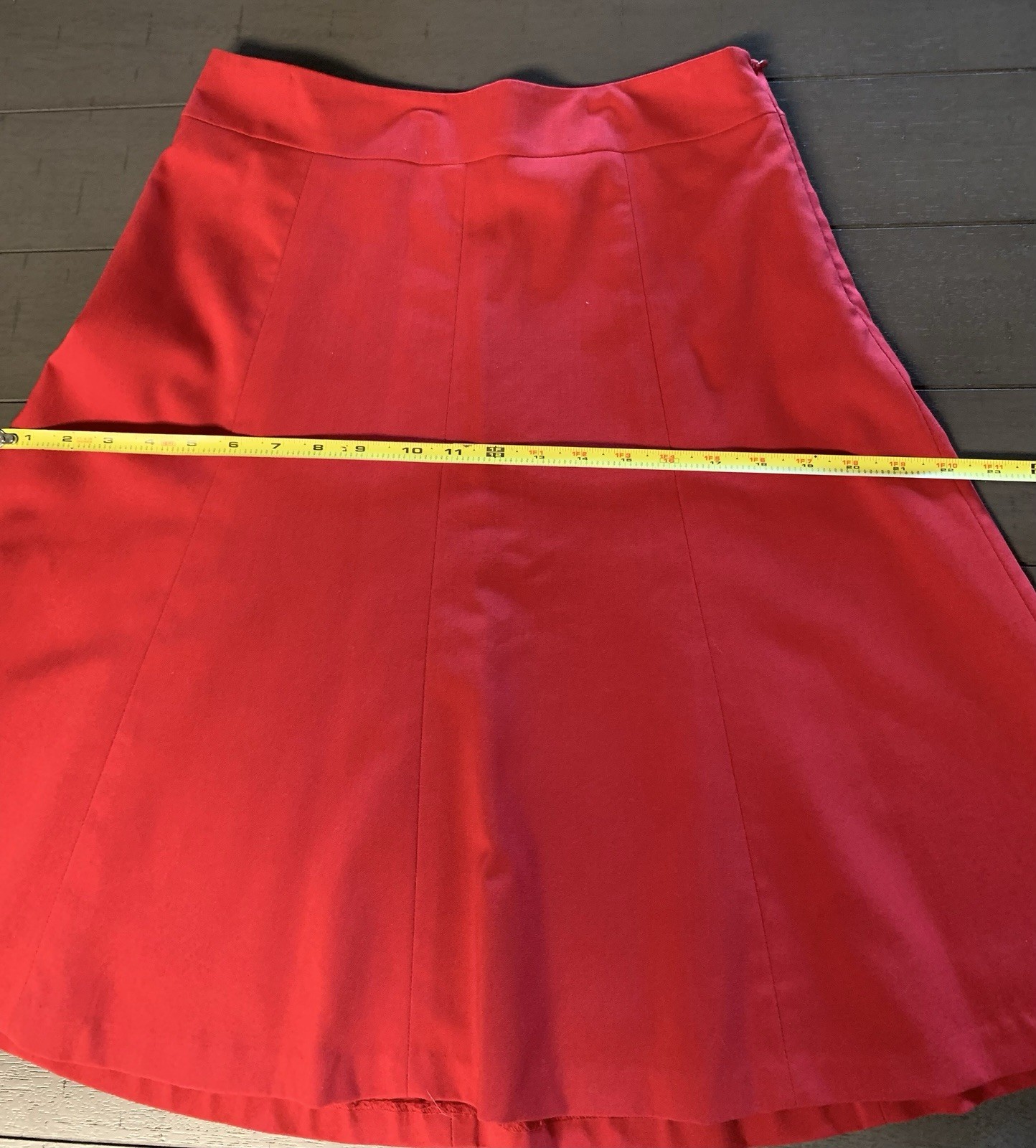 A8 80s COVINGTON STRETCH RAYON BLEND RED FLAIR MINI SKIRT SMALL/6 SIDE ZIP