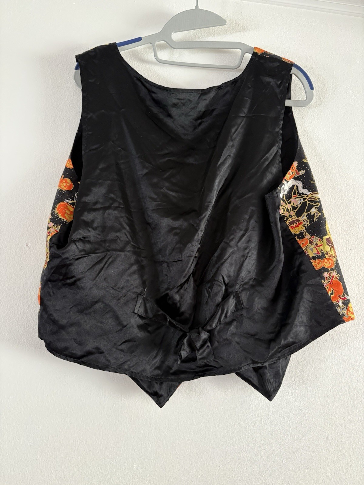Vintage 1990s Basic Editions Halloween Vest Witch Pumpkins Ghost Sz Large