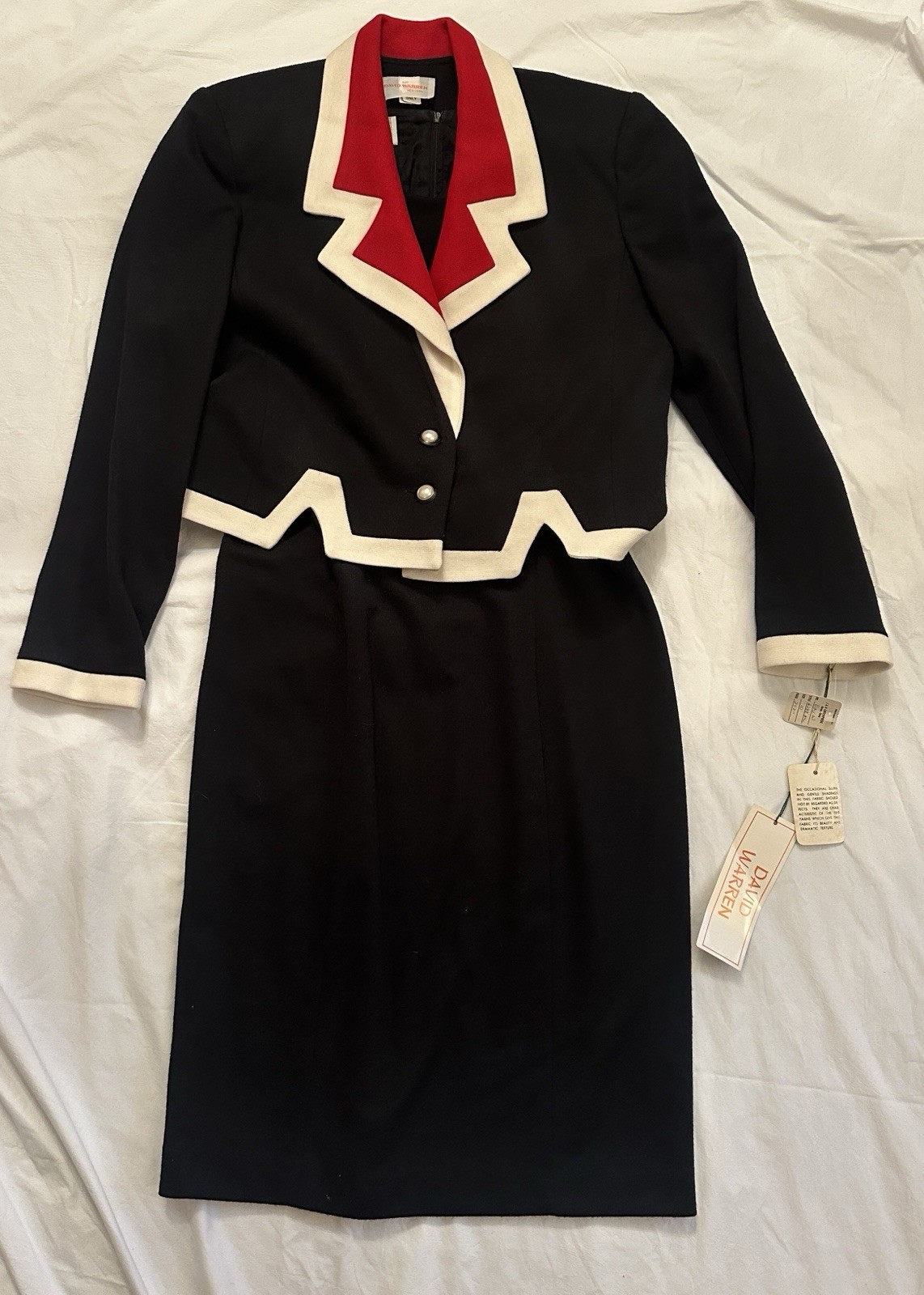David Warren Suit Women’s Size 10 Jacket and Dress Black