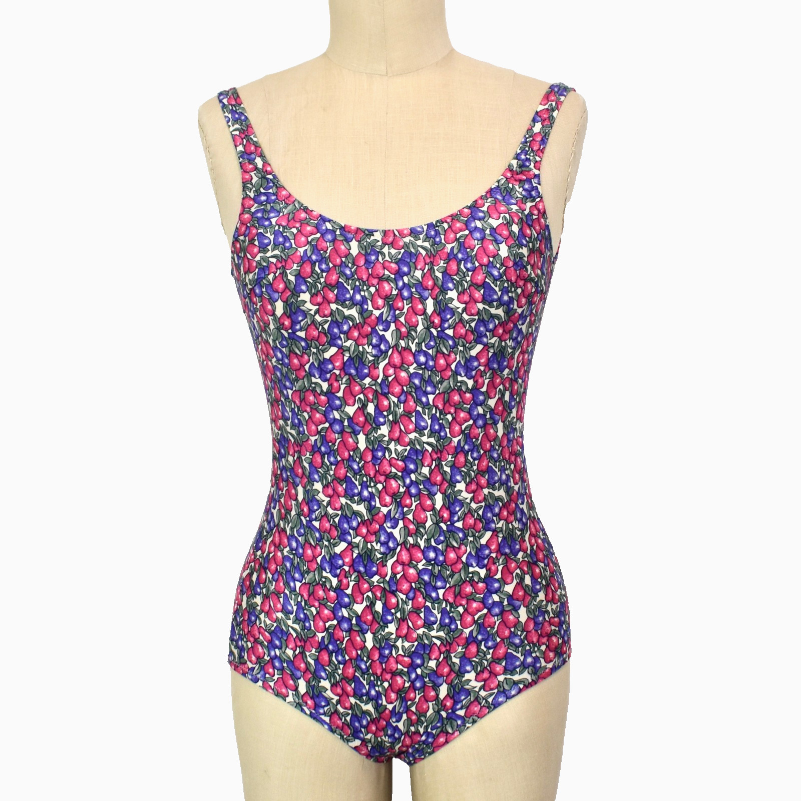 Vtg 70s EMANUEL UNGARO PARALLELE Paris Fruit Print One Piece Swimsuit XS – S