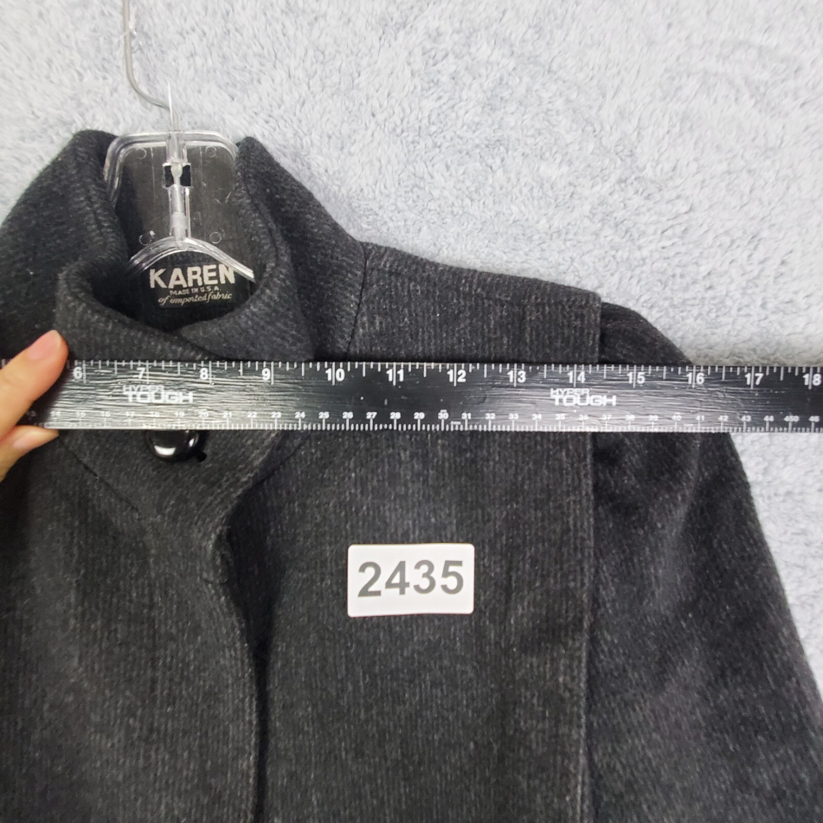 Vtg 70s Womens Jacket Size Medium Gray Wool Cashmere Blend Trench Coat ILGWU