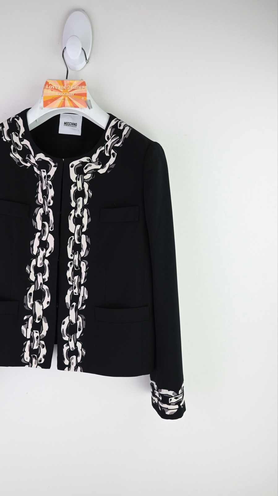 Moschino Cheap & Chic Chain print blazer in black size IT42/UK12