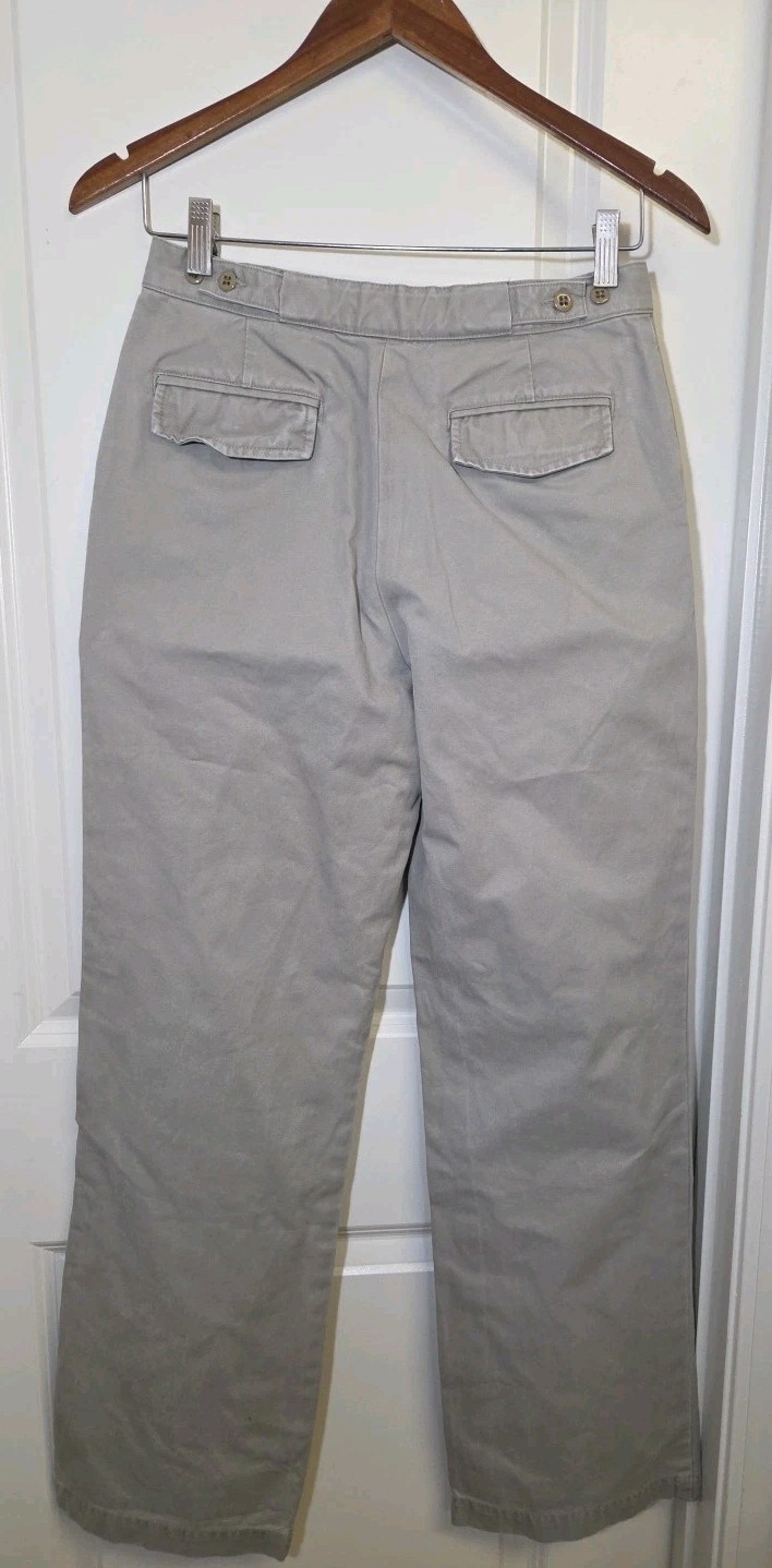 Vintage 1999 Banana Republic Chinos Pants Women 4 Safari High Rise Wide Leg Tan