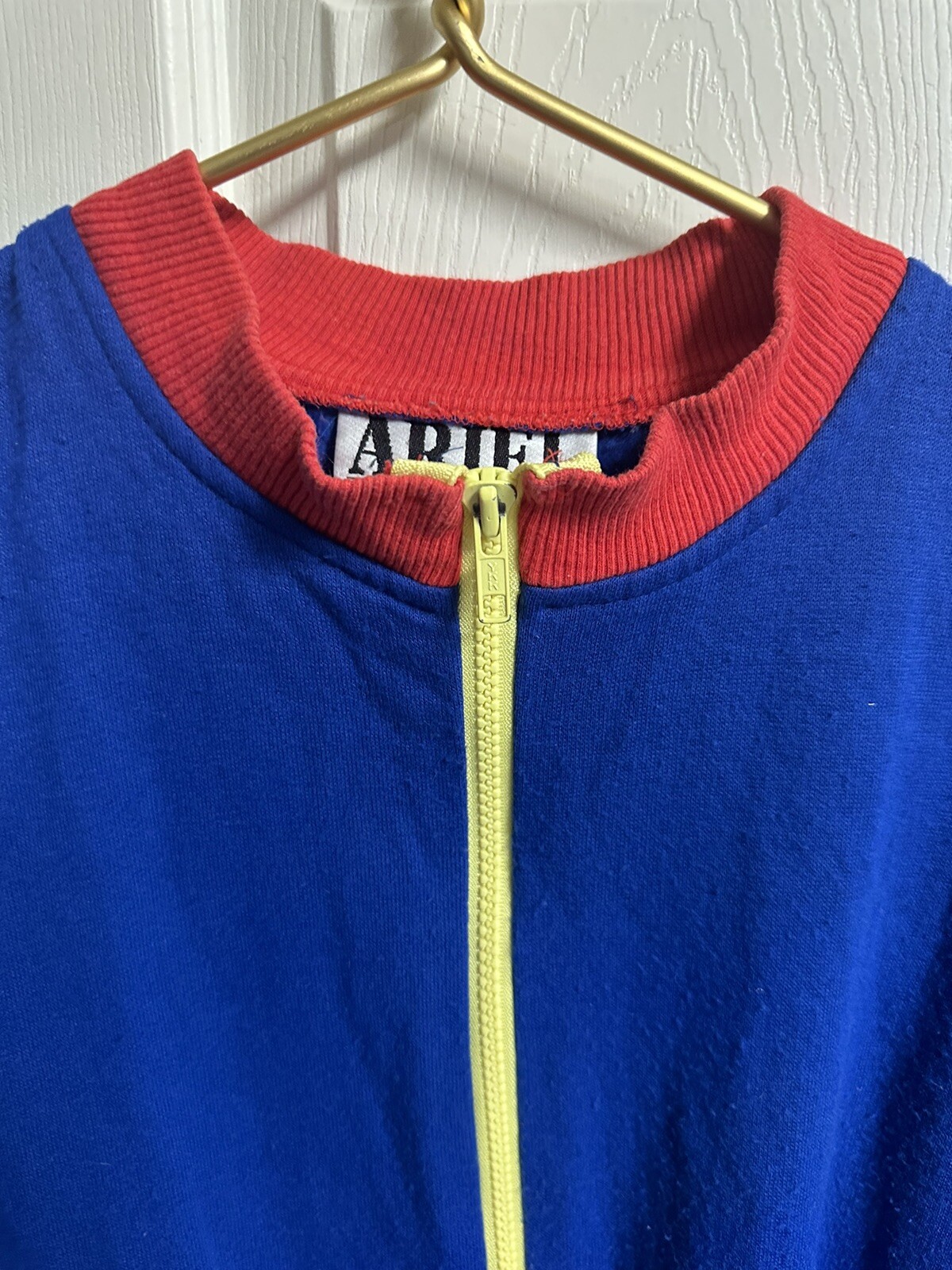 Ariel Peter Keyloun Colorblock Blue Full Zip Up Muumuu Robe House Coat 90s Neon