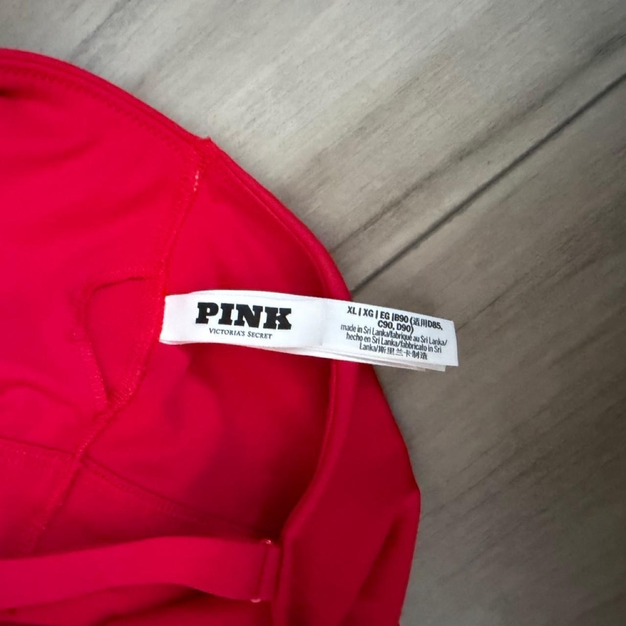 Red Victoria&rsquo;s Secret PINK sports bra Size XL Asymmetrical style hot summer