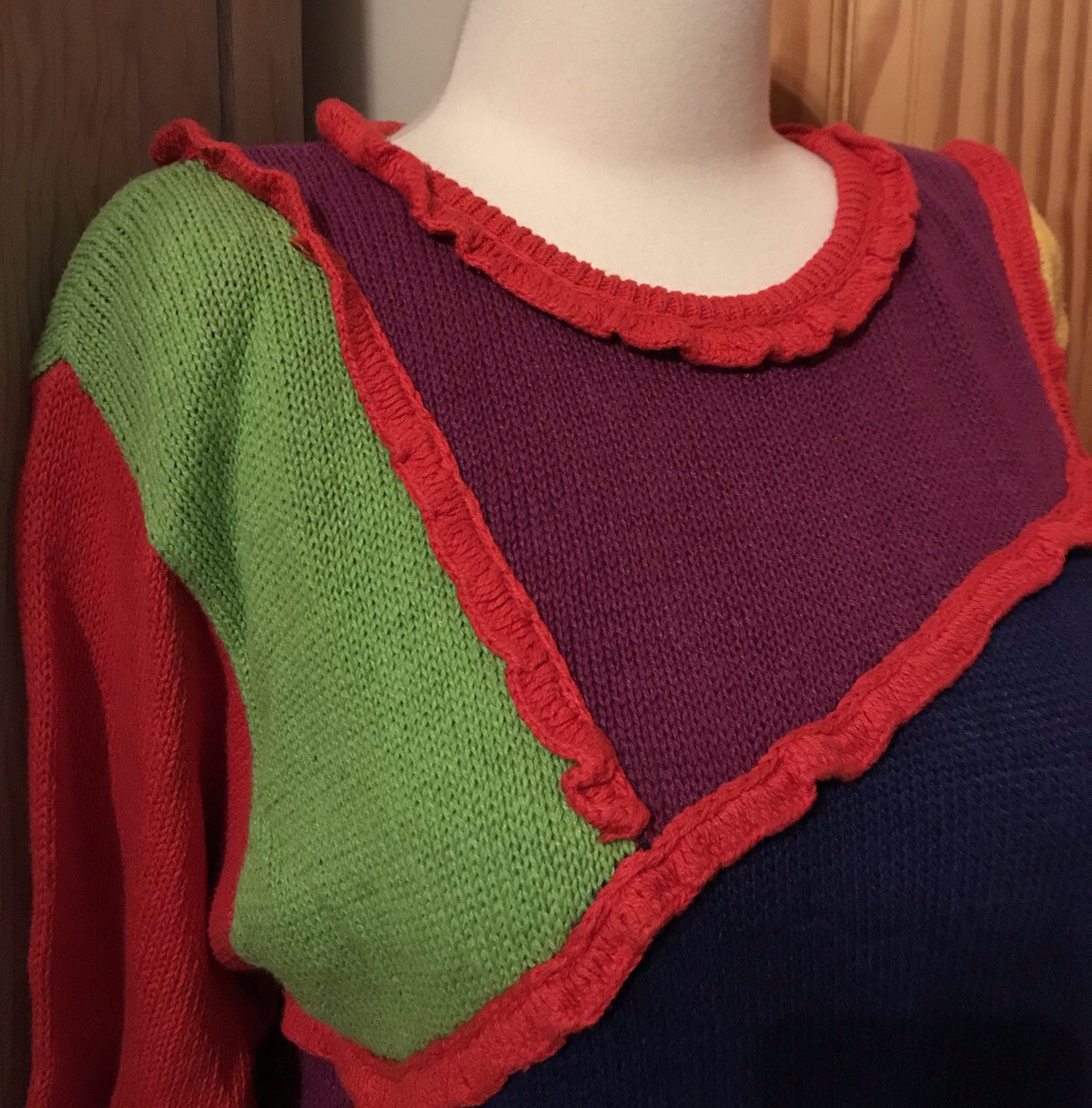 90s Vintage MOD Sweater SPREE INTERNATIONAL FUNKY ARTSY Boho EUC