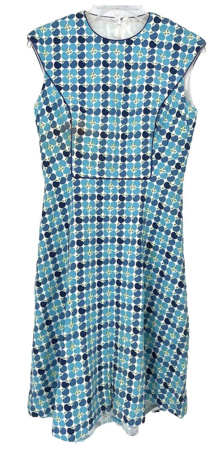 Vintage 50s 60s Quilted Apple Sleeveless Summer House Day Shift Midi Dress xs sm