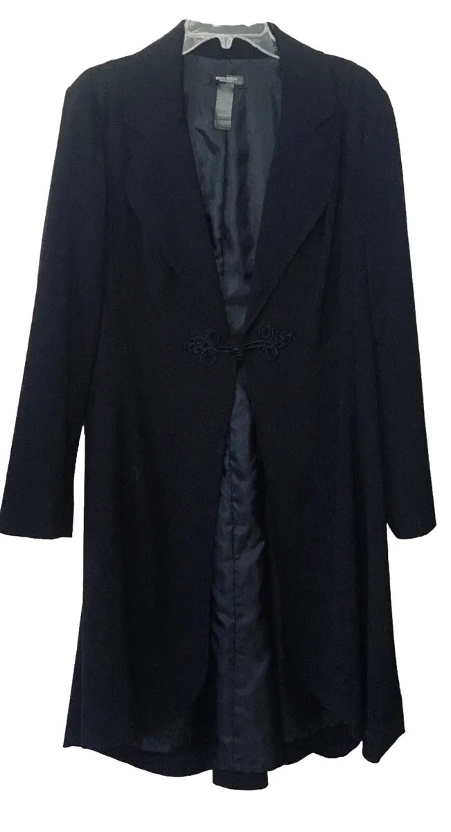 Vintage ‘90’s Bisou Bisou By Michele Bohbot Black Duster Jacket With Lining
