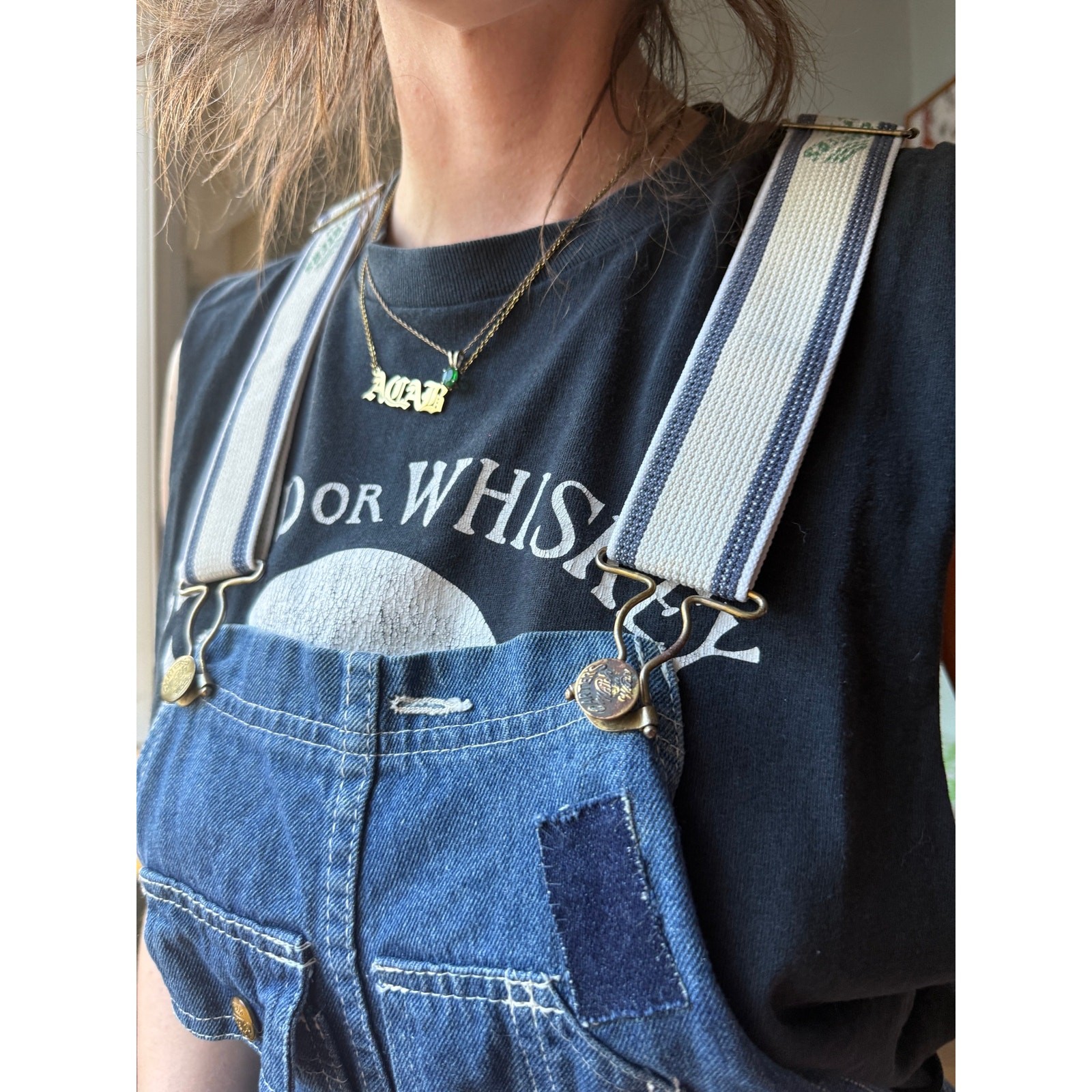 Vintage 70s Carters Denim Overalls | Patched Workwear Carpenter Coveralls | 28&Prime;