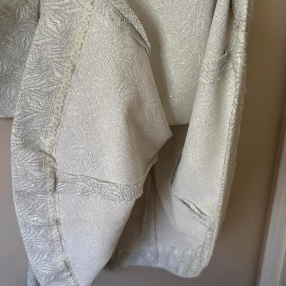 Vintage 60s silver metallic mini dress babydoll gray collar short mod