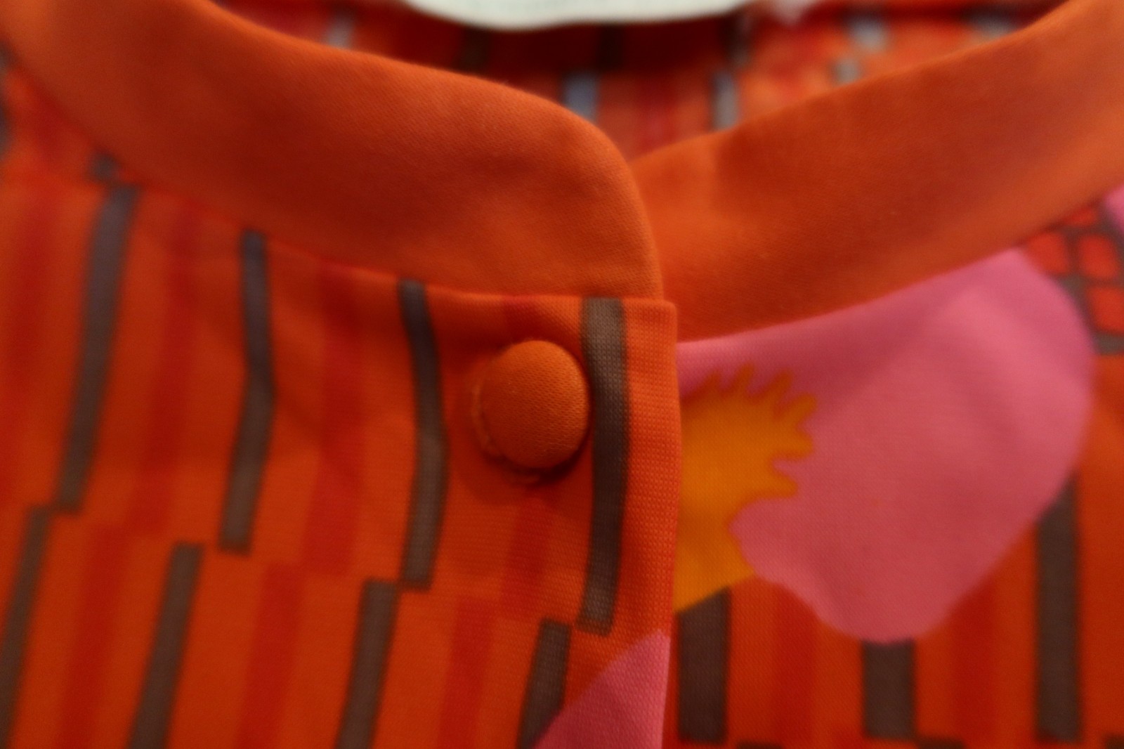 Vintage 70s E-Stewart USA Maxi Dress Orange Pink Psychedelic Pool Party M/L