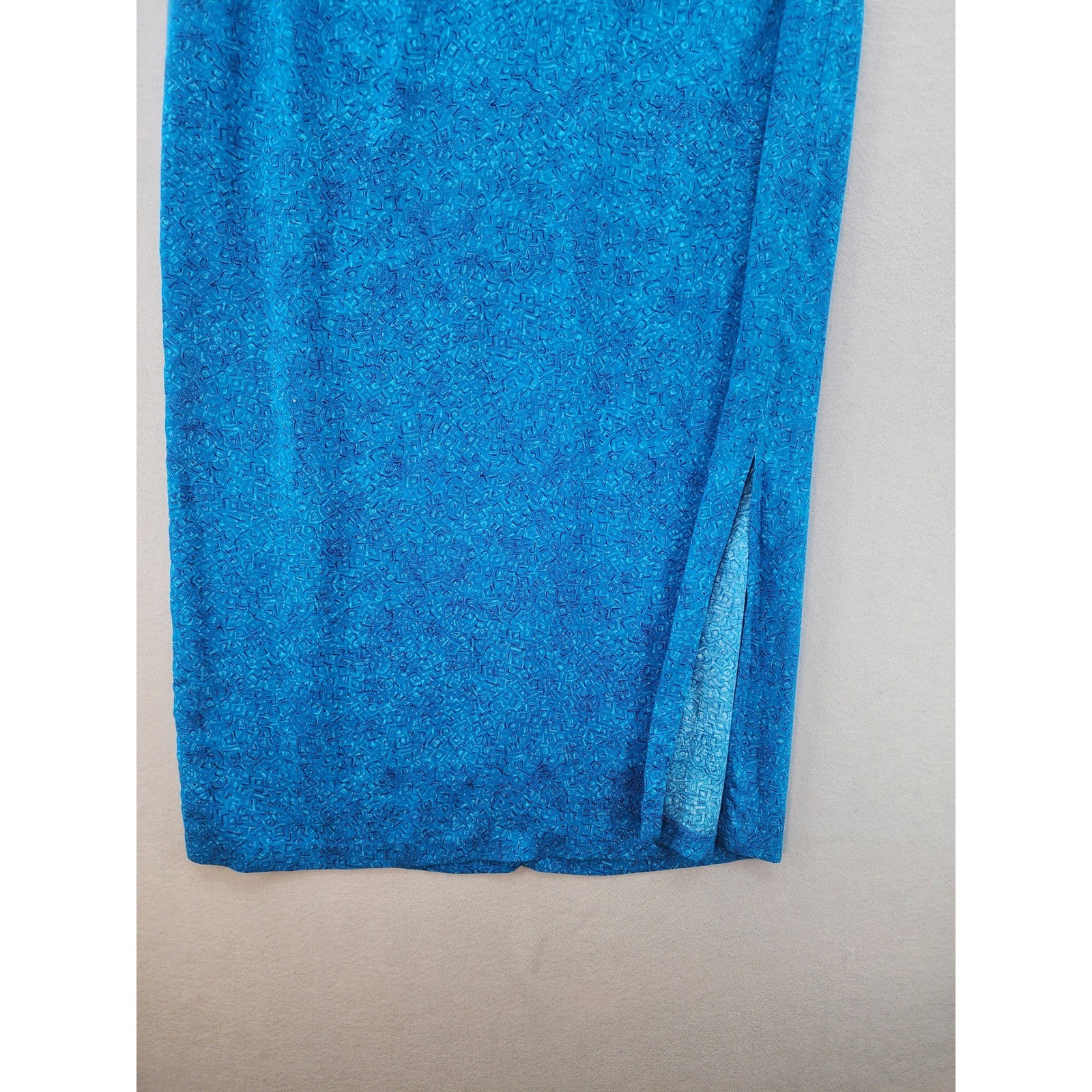 Another Thyme Vintage 90s Tropical Floral Blue Maxi Dress & Jacket Set Size 16