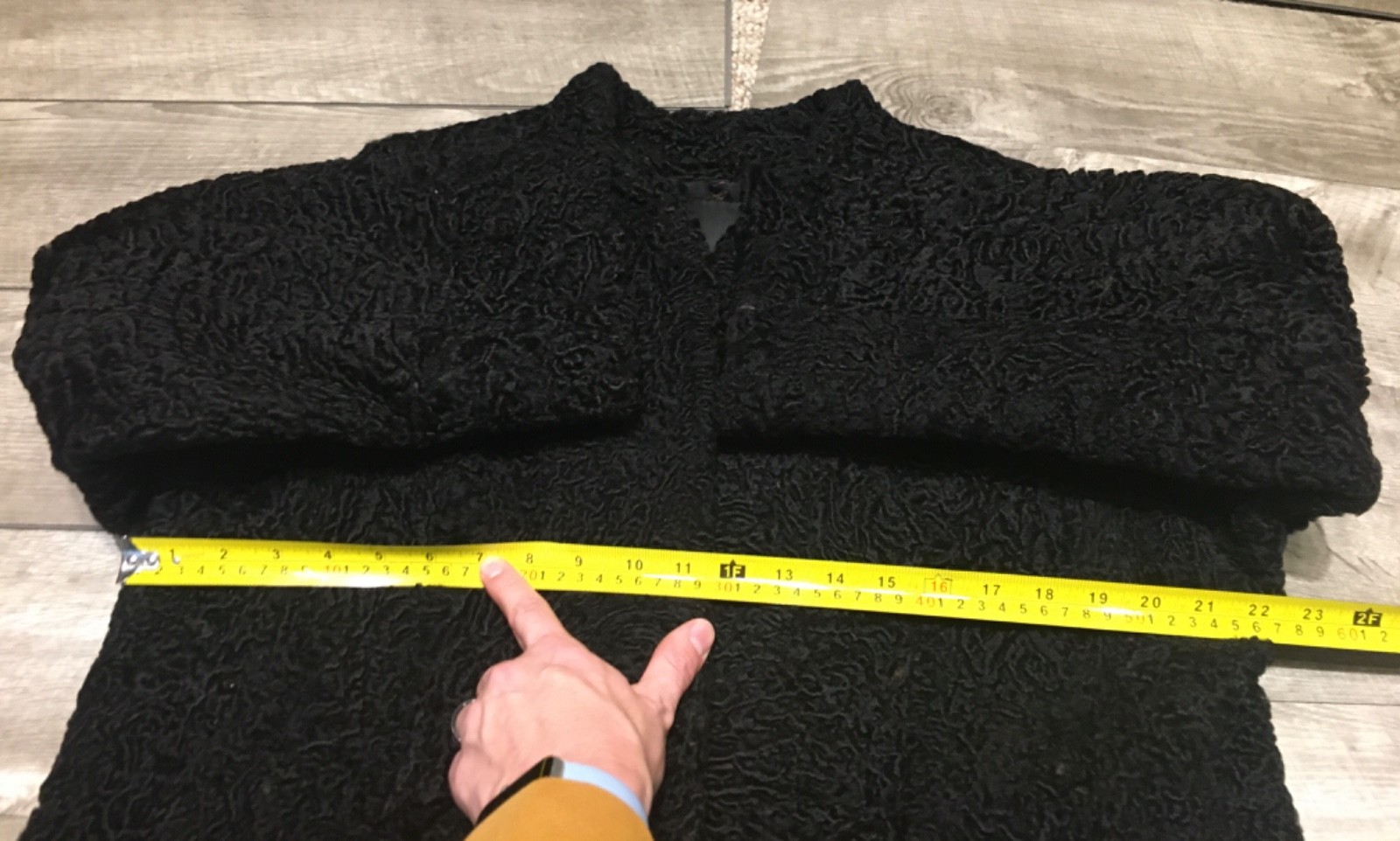 Schlampp&rsquo;s Black Persian Lamb Fur Women&rsquo;s Coat Jacket Size Medium Vintage 70s