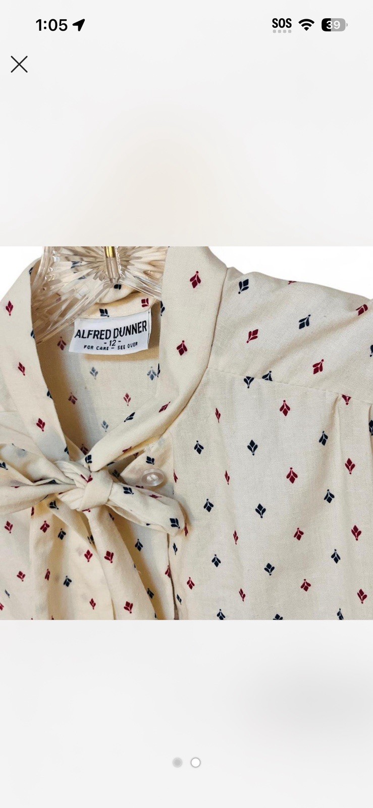 Alfred Dunner Vintage Short Sleeve Blouse Size 12P In Excellent Condition
