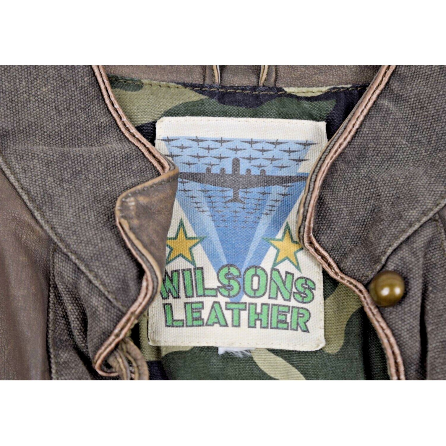 Vintage Wilsons Leather Jacket Size Size S 90s Cropped Military Style