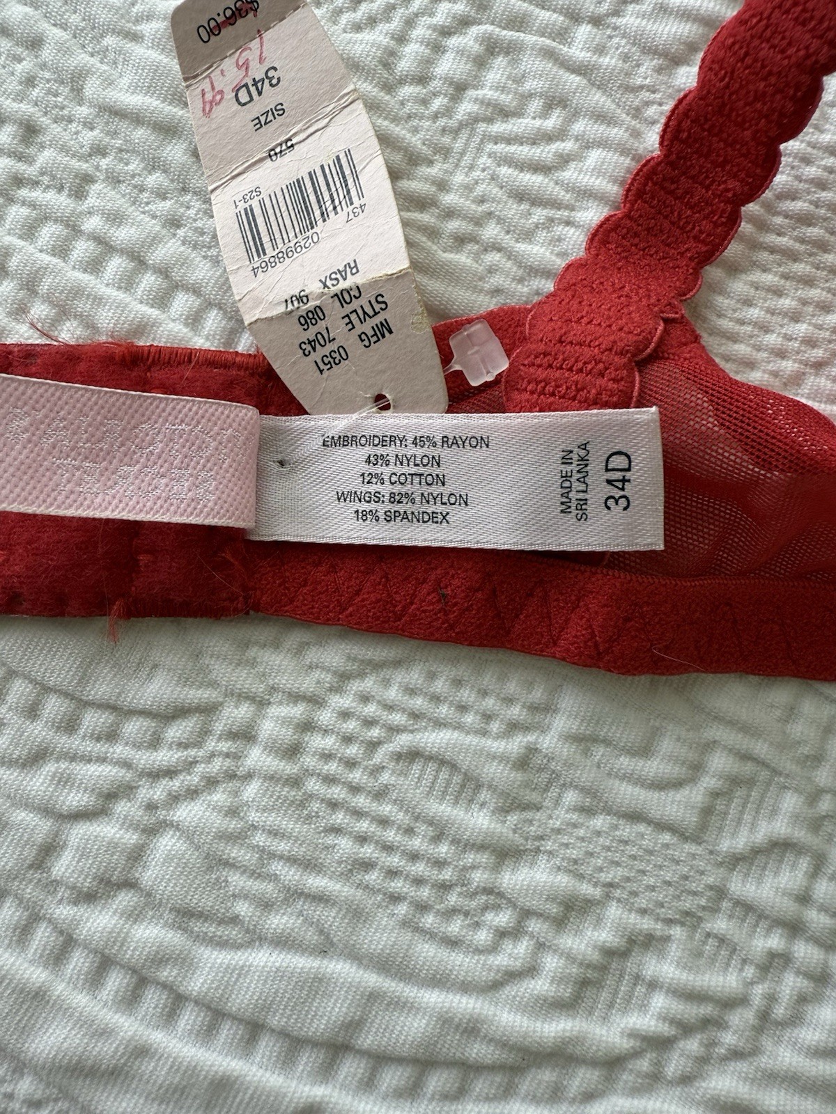 NWT NOS Vtg 2001 Victorias Secret 34D Angels Embroidered Balconet Bra CHRISTMAS