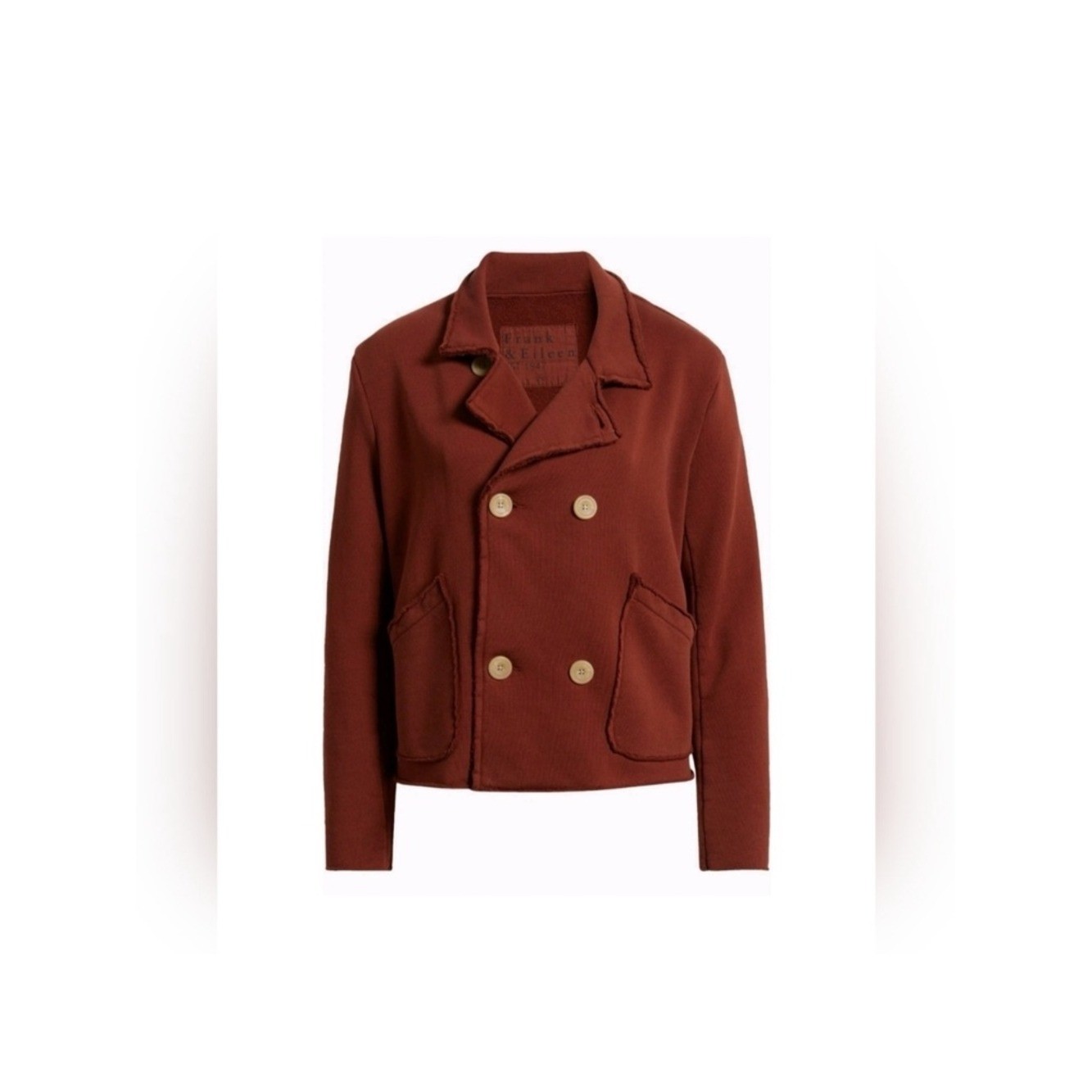NWT Frank & Eileen Mini Belfast Triple Fleece Peacoat In Redwood Sz XS