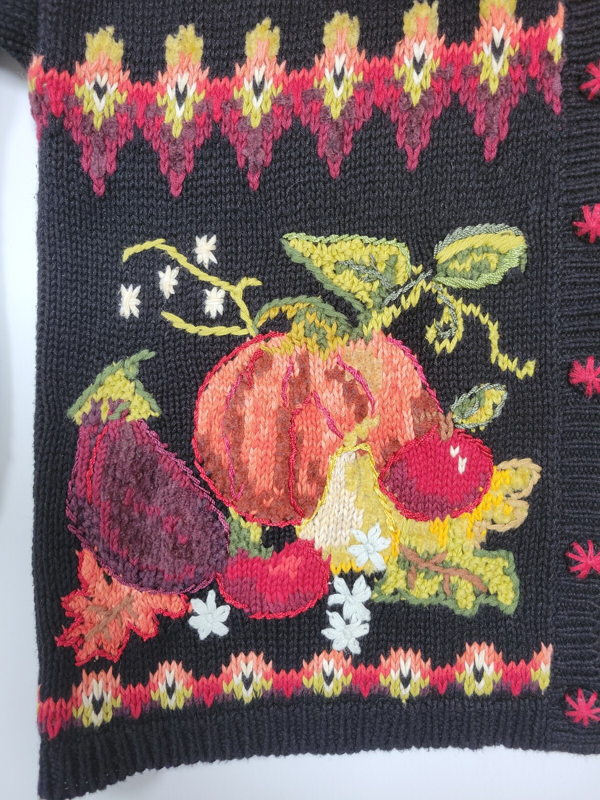 2001 Vintage Hairloom Collection Women&rsquo;s L Knit Sweater Harvest Thanksgiving