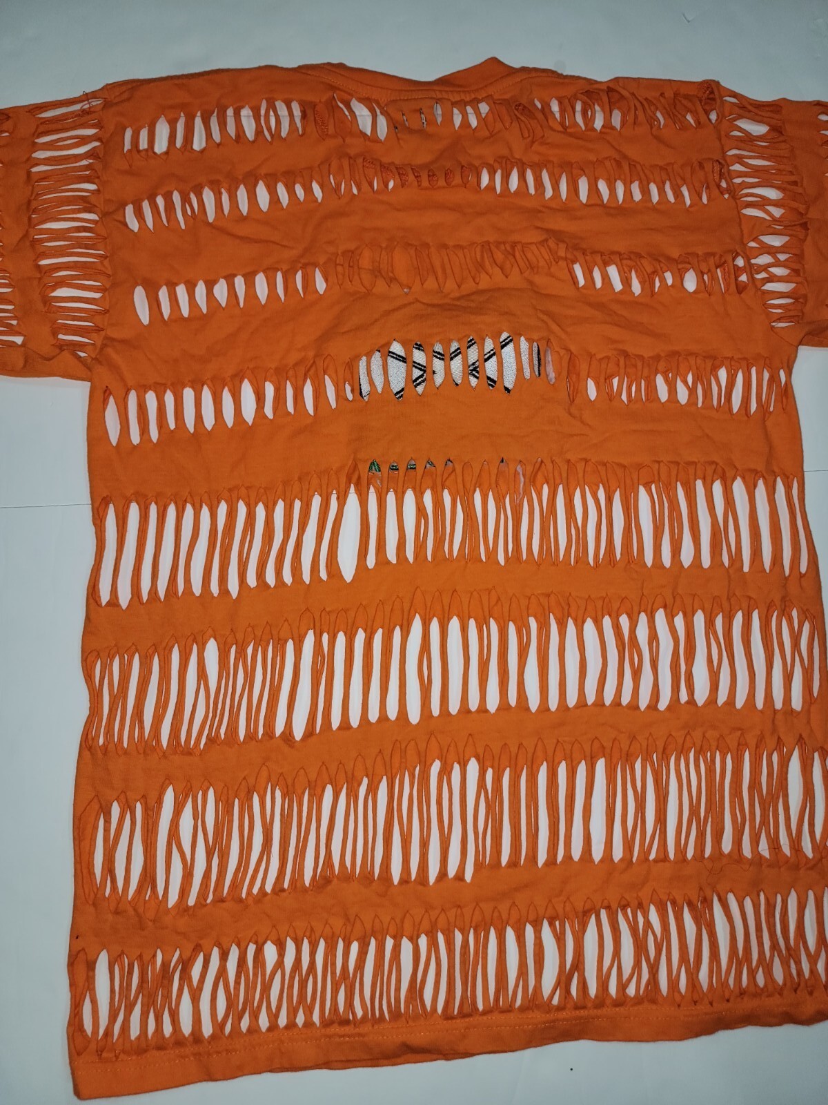 Vintage Super T’s « Jamaica No Problem” Patch Cutout T-Shirt Womens 2XL Orange