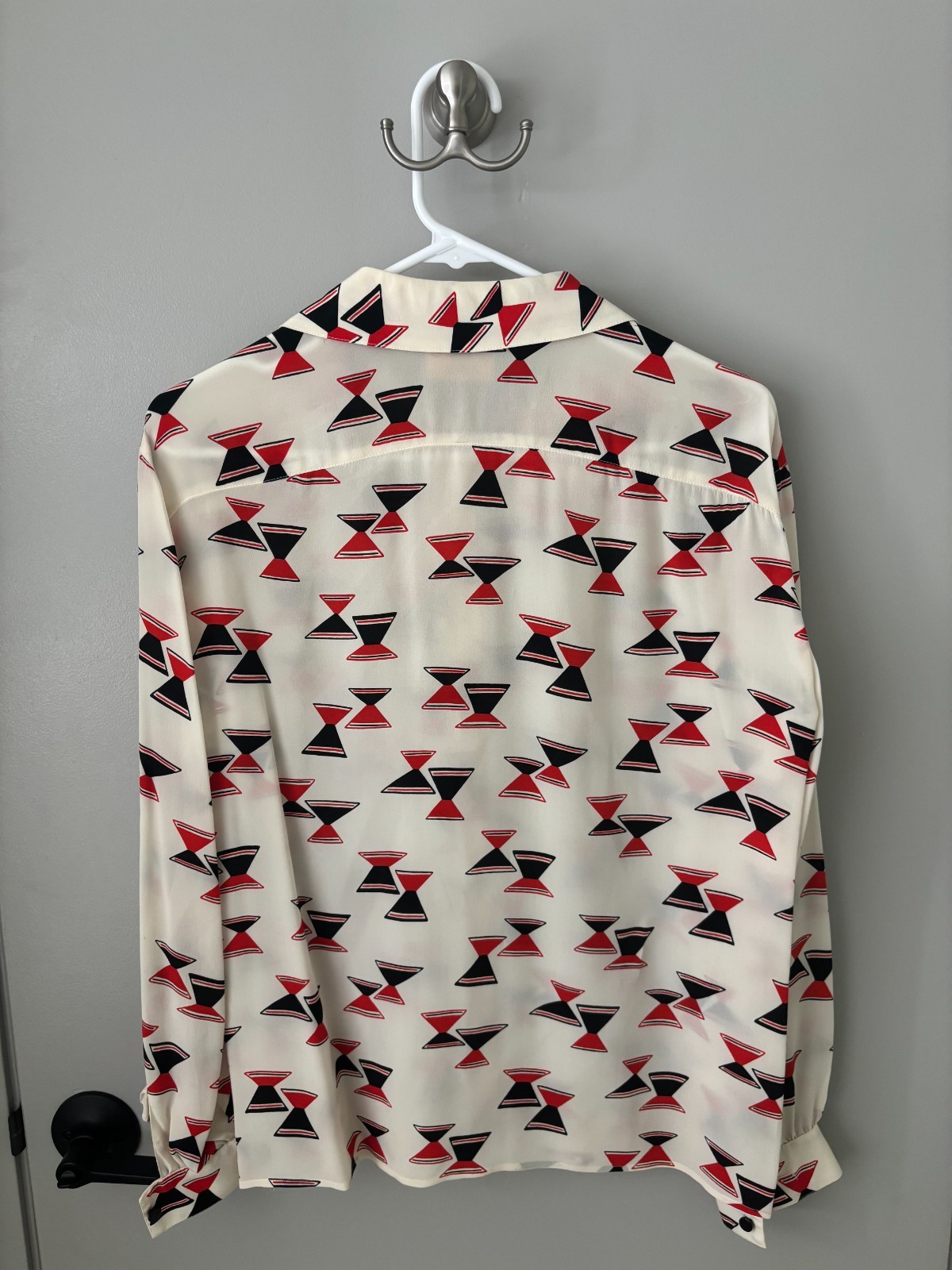 Vintage Courrèges Paris Geometric Print Blouse Made in France