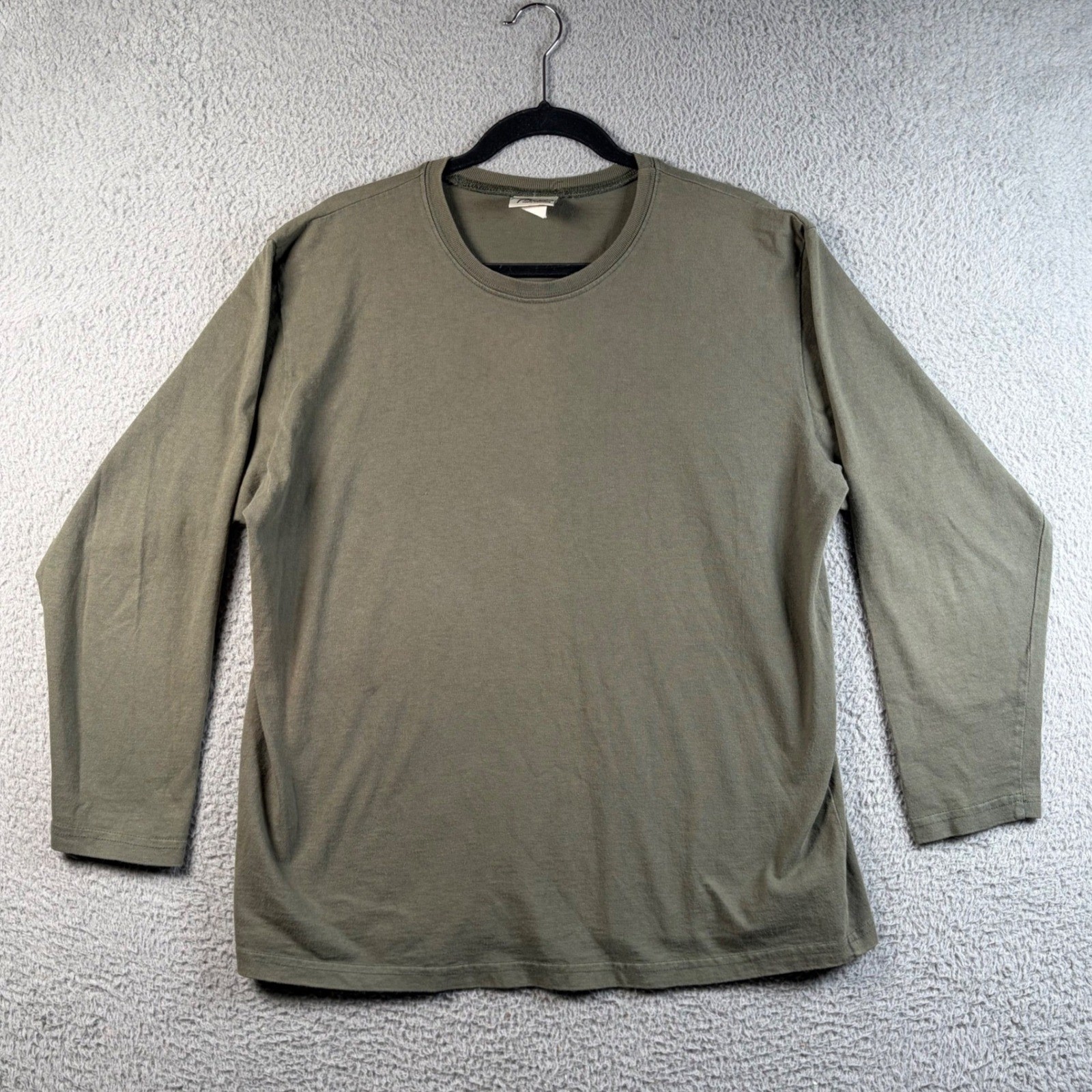 Vintage Mishi 100% Wearable Long Sleeve Shirt Womens XL USA Cotton Olive Green