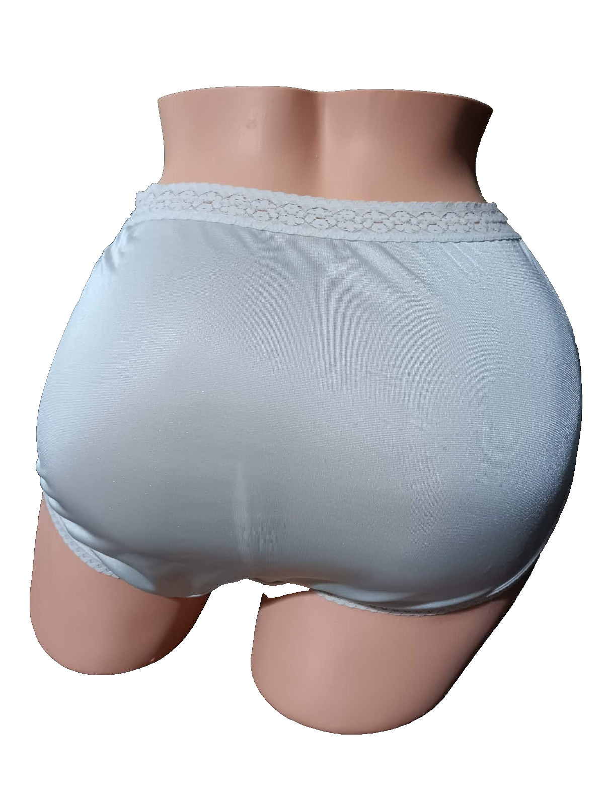 VTG Fruit of the Loom Nylon Panties Sz 6 Mint Green High Cut Brief Silky Granny