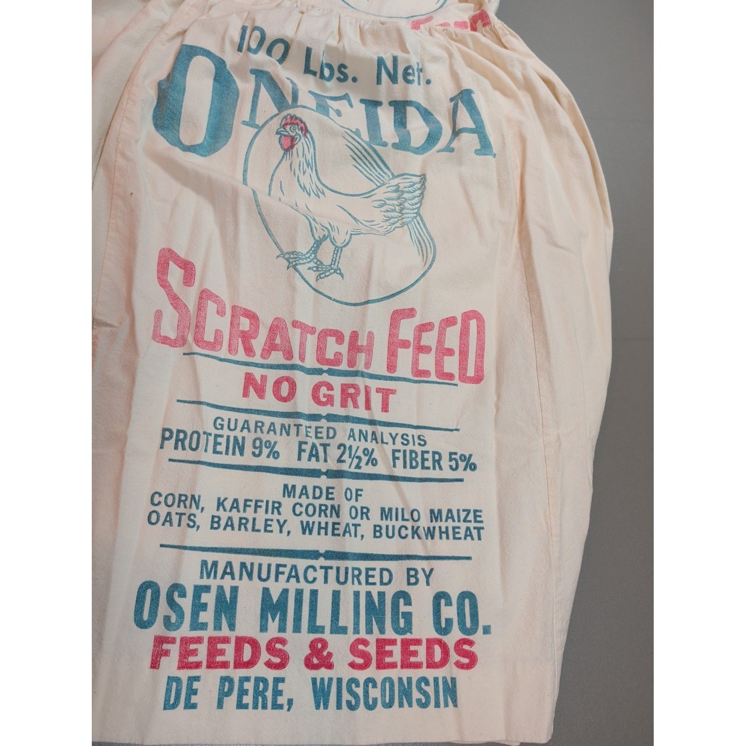 Vintage Handmade Oneida Scratch Feed Sack Dress Osen Milling Chicken Print USA