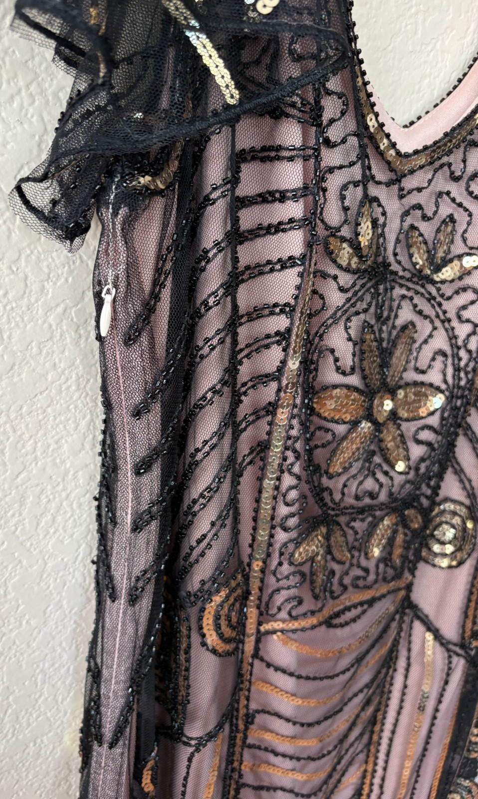 1920s Flapper Beaded Sequin Dress Art Deco Great Gatsby / Party / Event XL