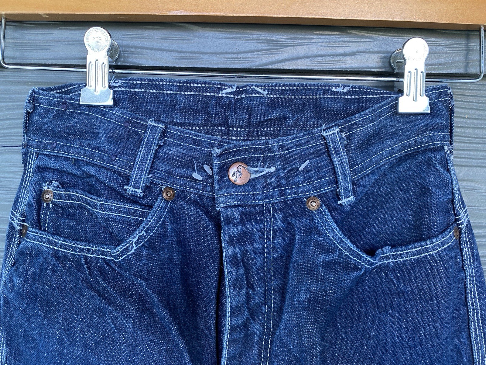 Vintage 70s San Francisco Riding Gear Wide Leg Western Jeans 25in Waist *LONG*