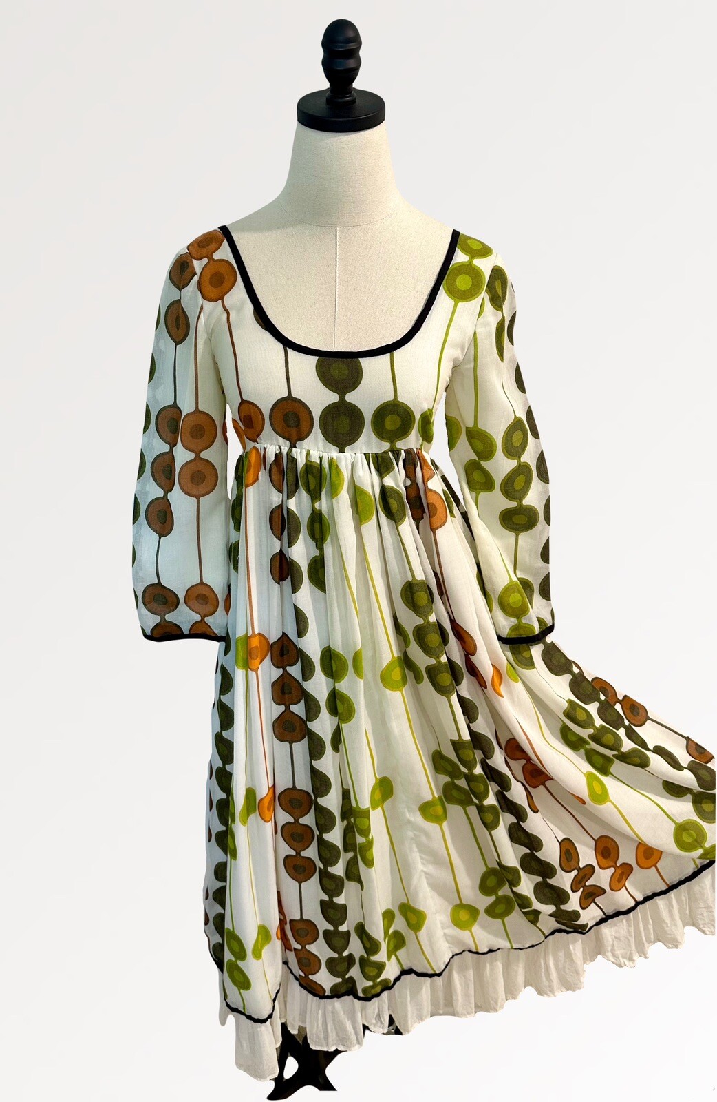 Vintage 60s Mod Geometric Dress RARE Designer Mid Century Petticoat Empire