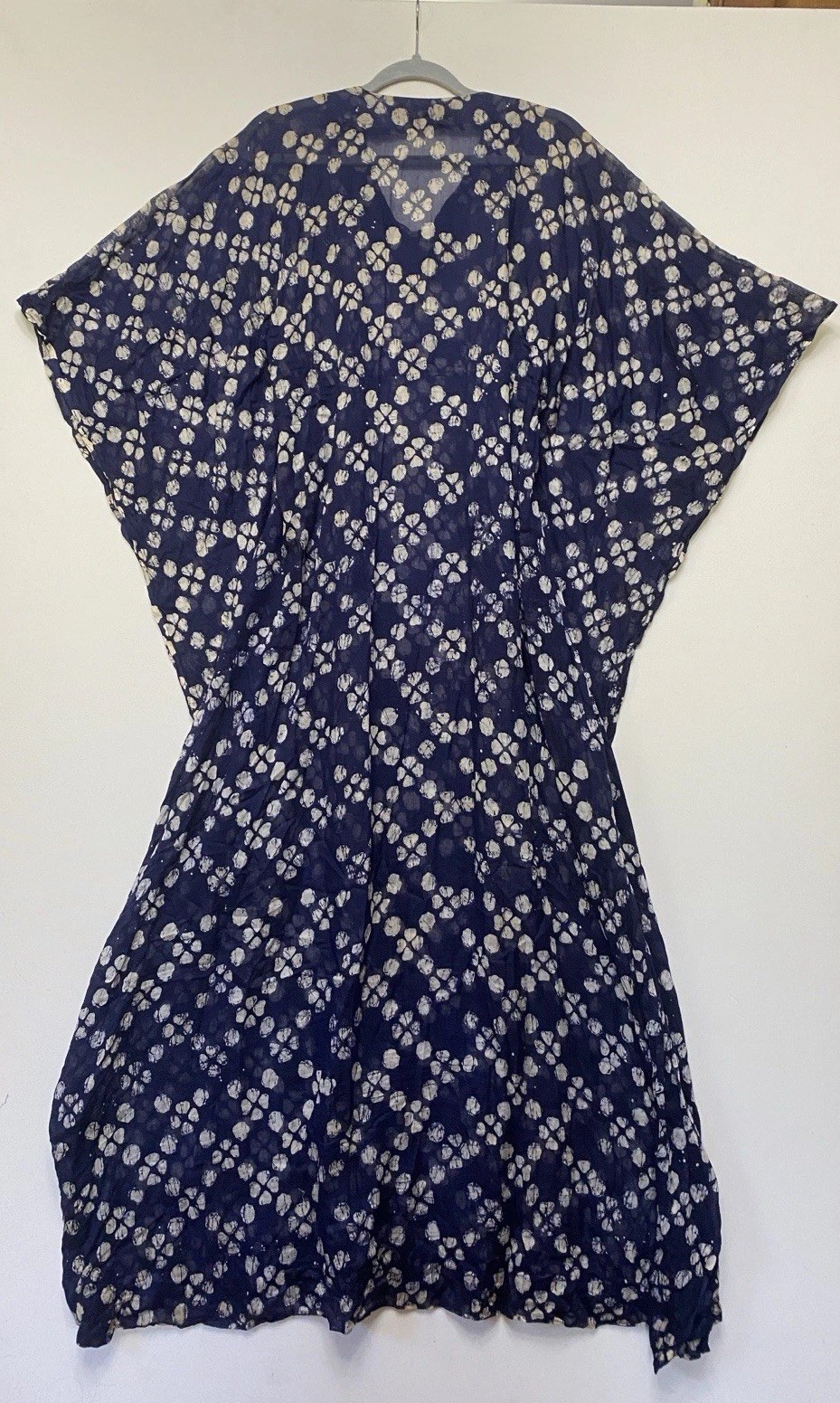Vintage Batik M Fine Cotton Lightweight Kaftan Mumu Dress Cover Up